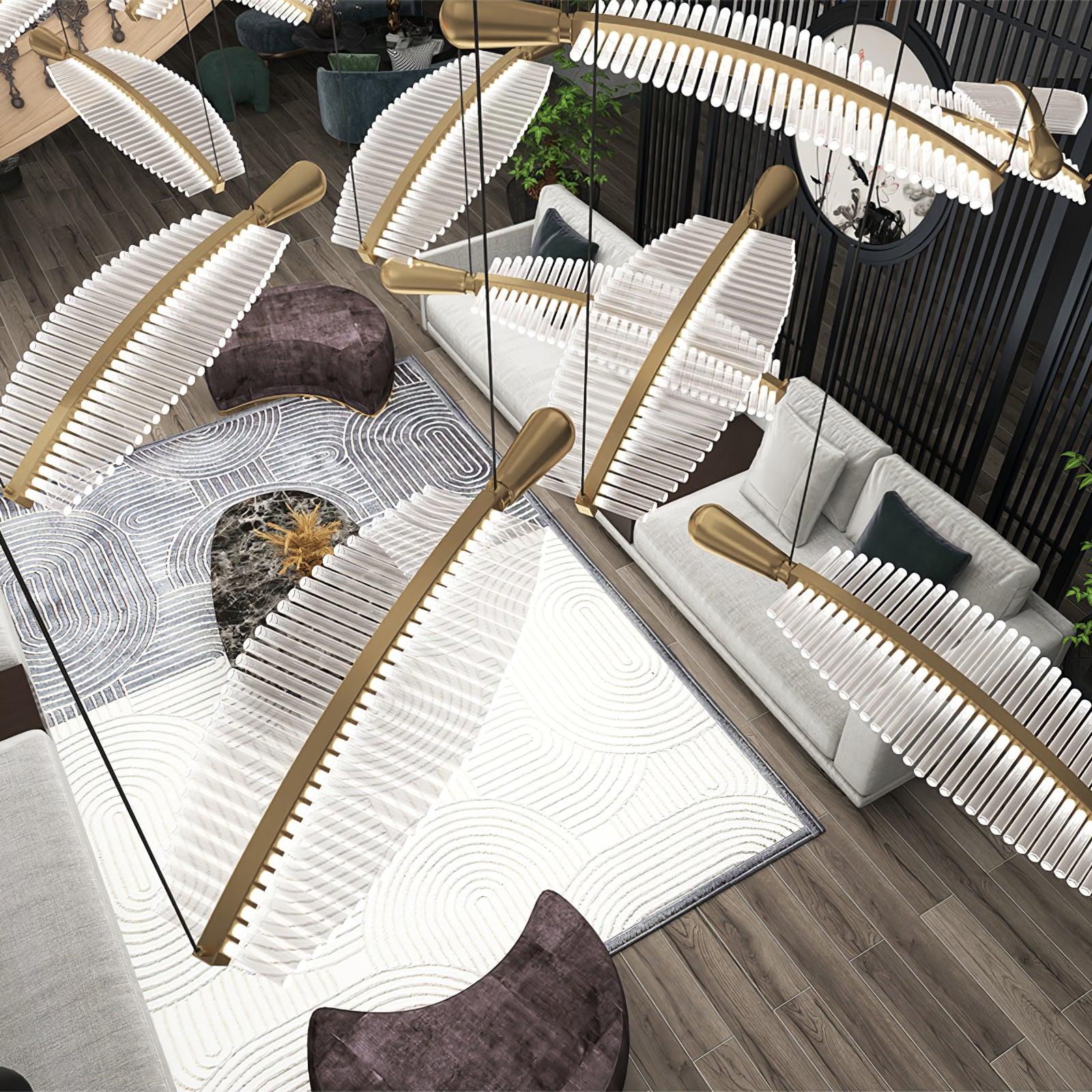 Lustra Chandelier Leaf Gold Elegant Modern - Image 28