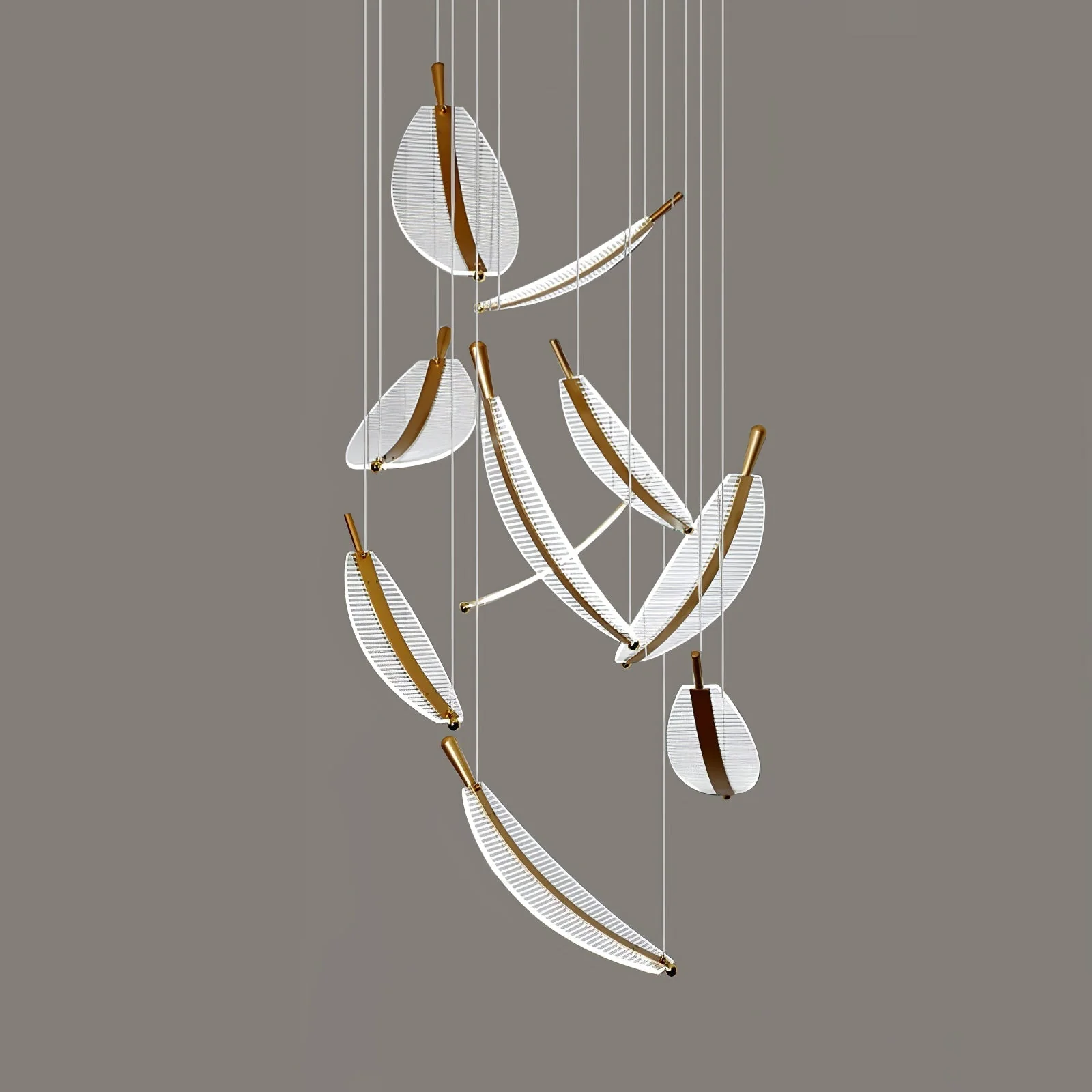 Lustra Chandelier Leaf Gold Elegant Modern - Image 29