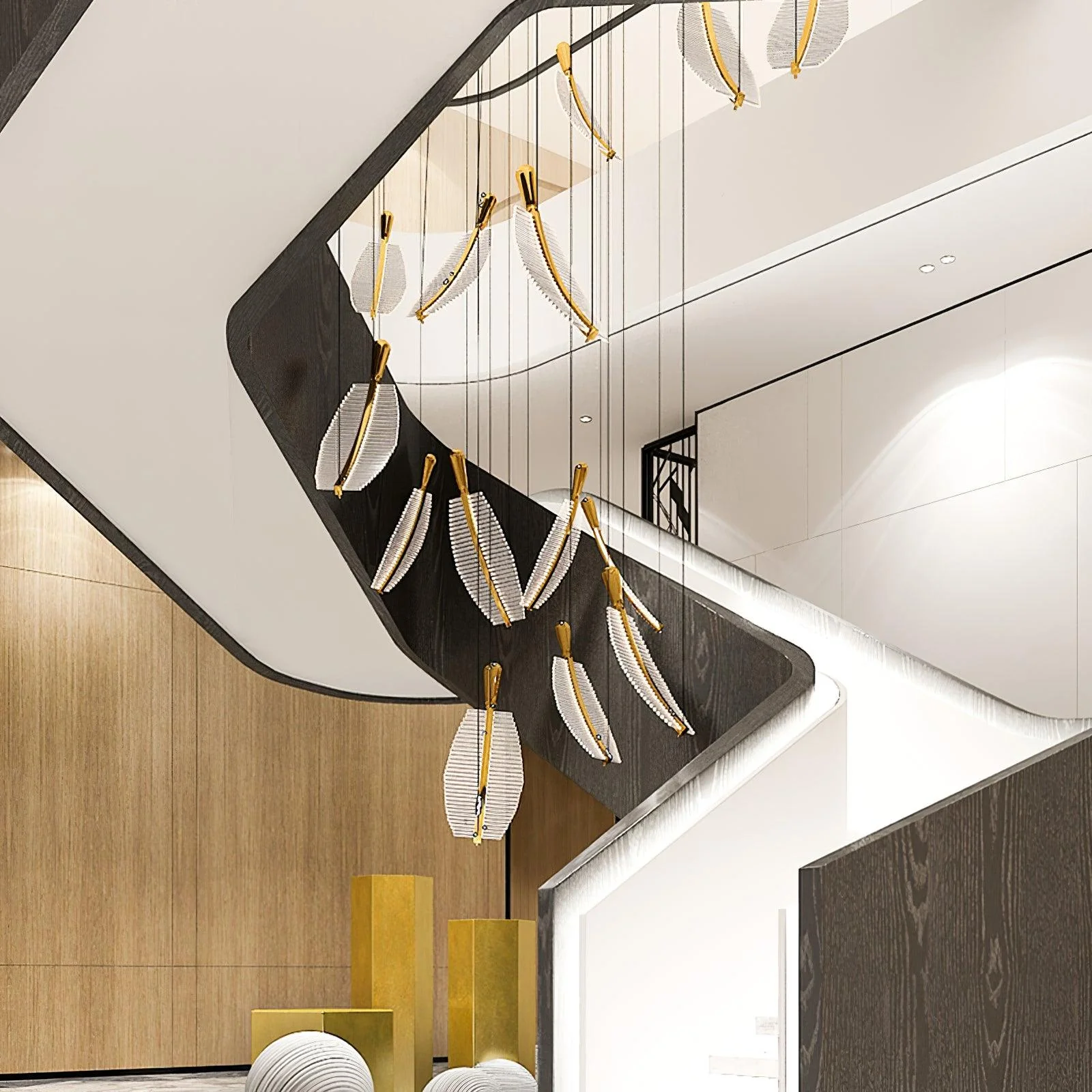 Lustra Chandelier Leaf Gold Elegant Modern - Image 34