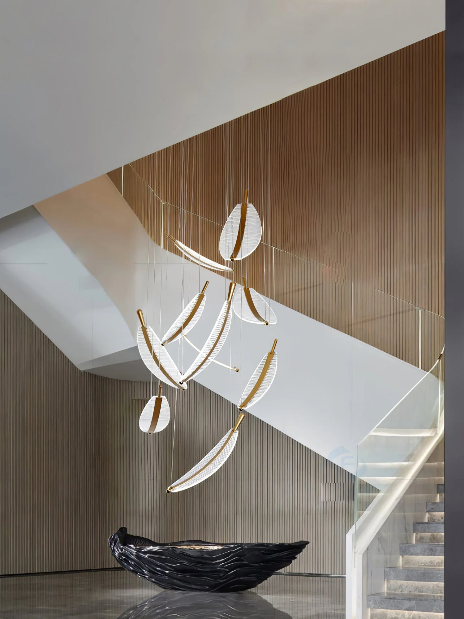Lustra Chandelier Leaf Gold Elegant Modern - Image 36