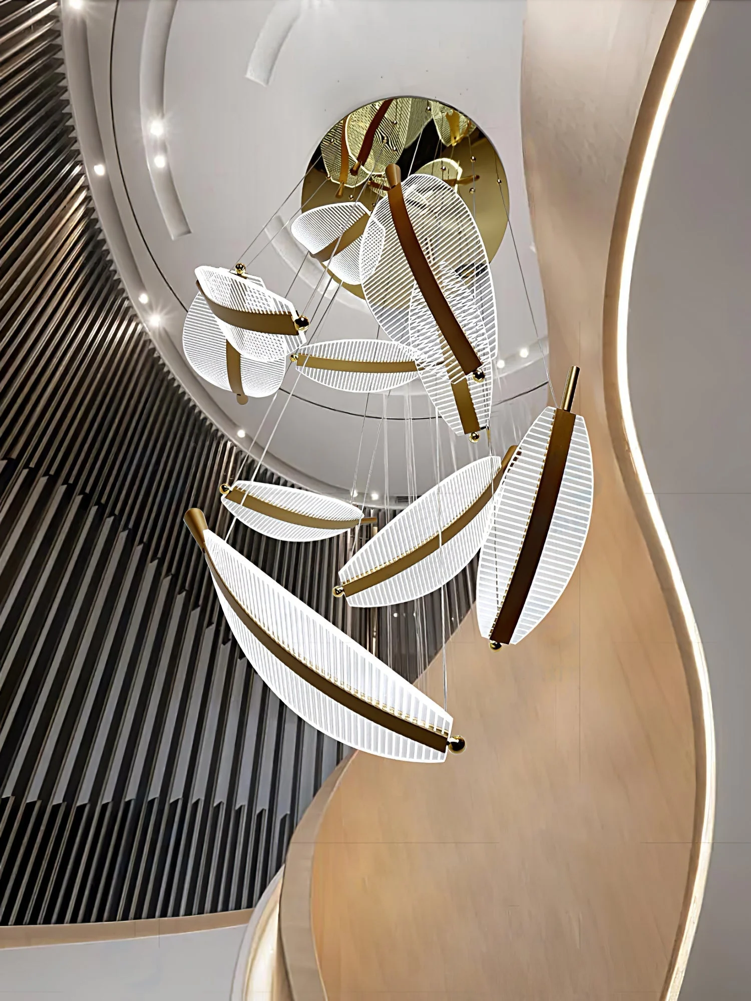 Lustra Chandelier Leaf Gold Elegant Modern - Image 38