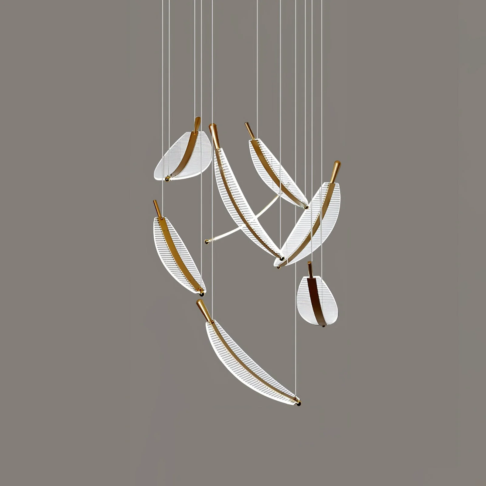 Lustra Chandelier Leaf Gold Elegant Modern - Image 43