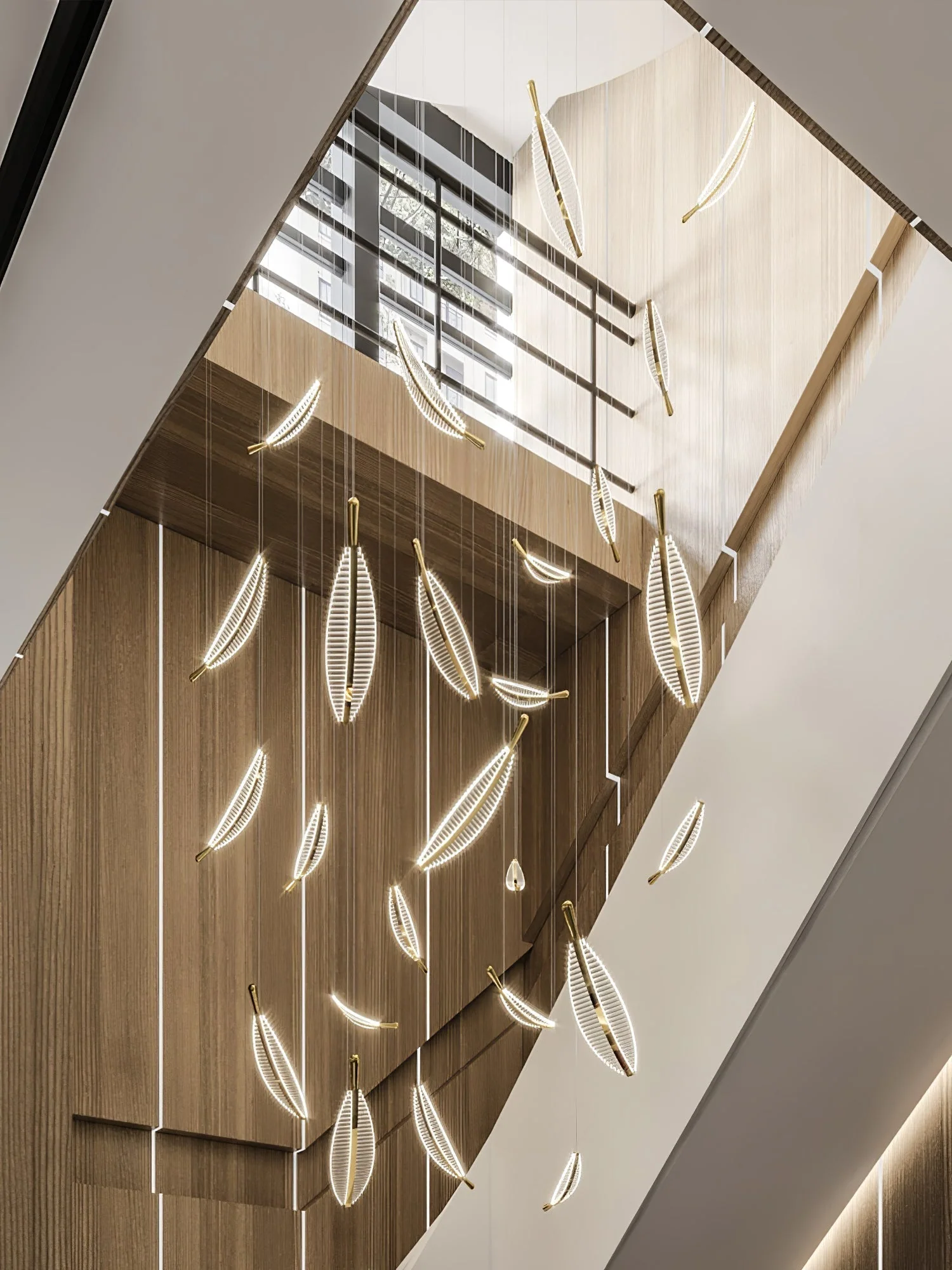 Lustra Chandelier Leaf Gold Elegant Modern - Image 46