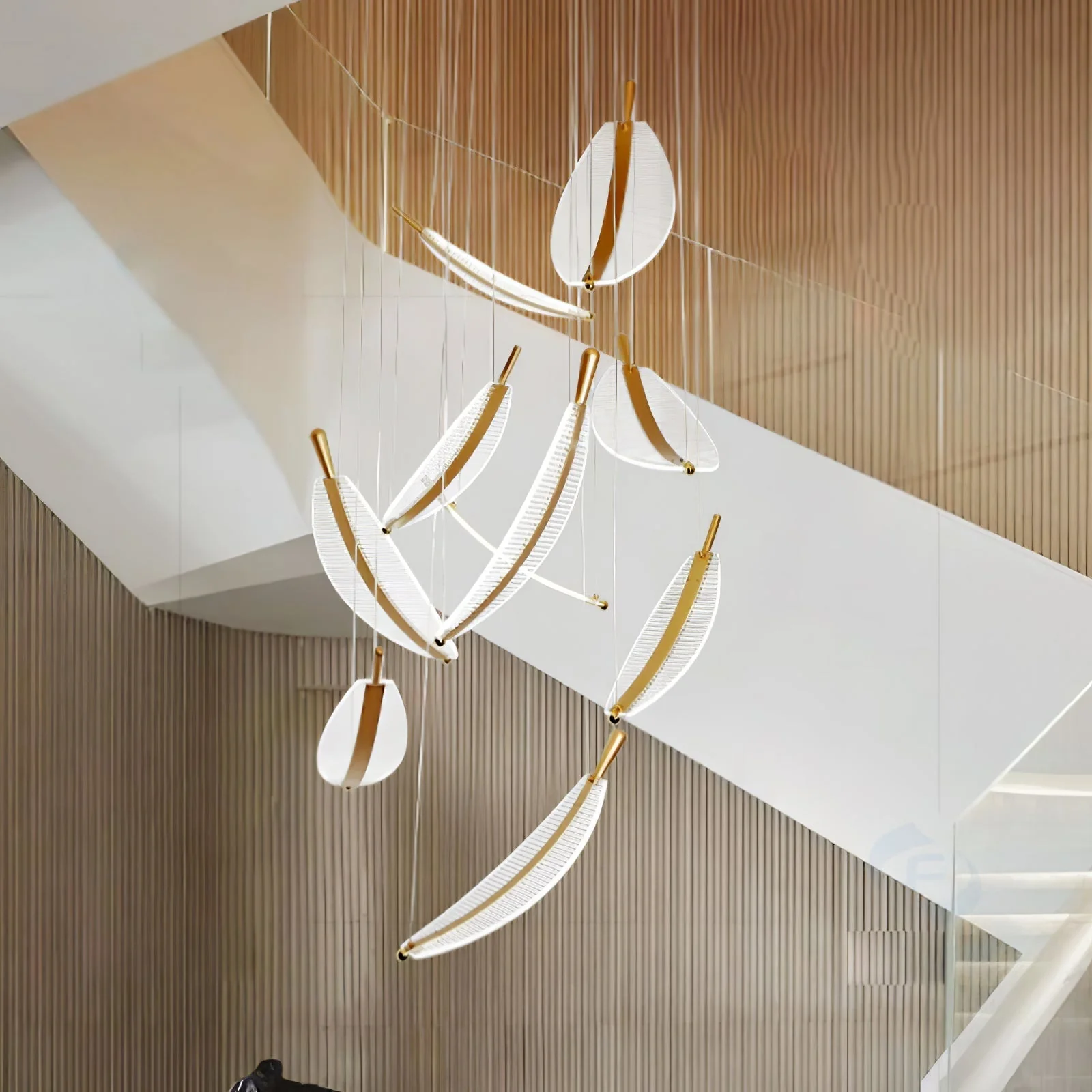 Lustra Chandelier Leaf Gold Elegant Modern - Image 47