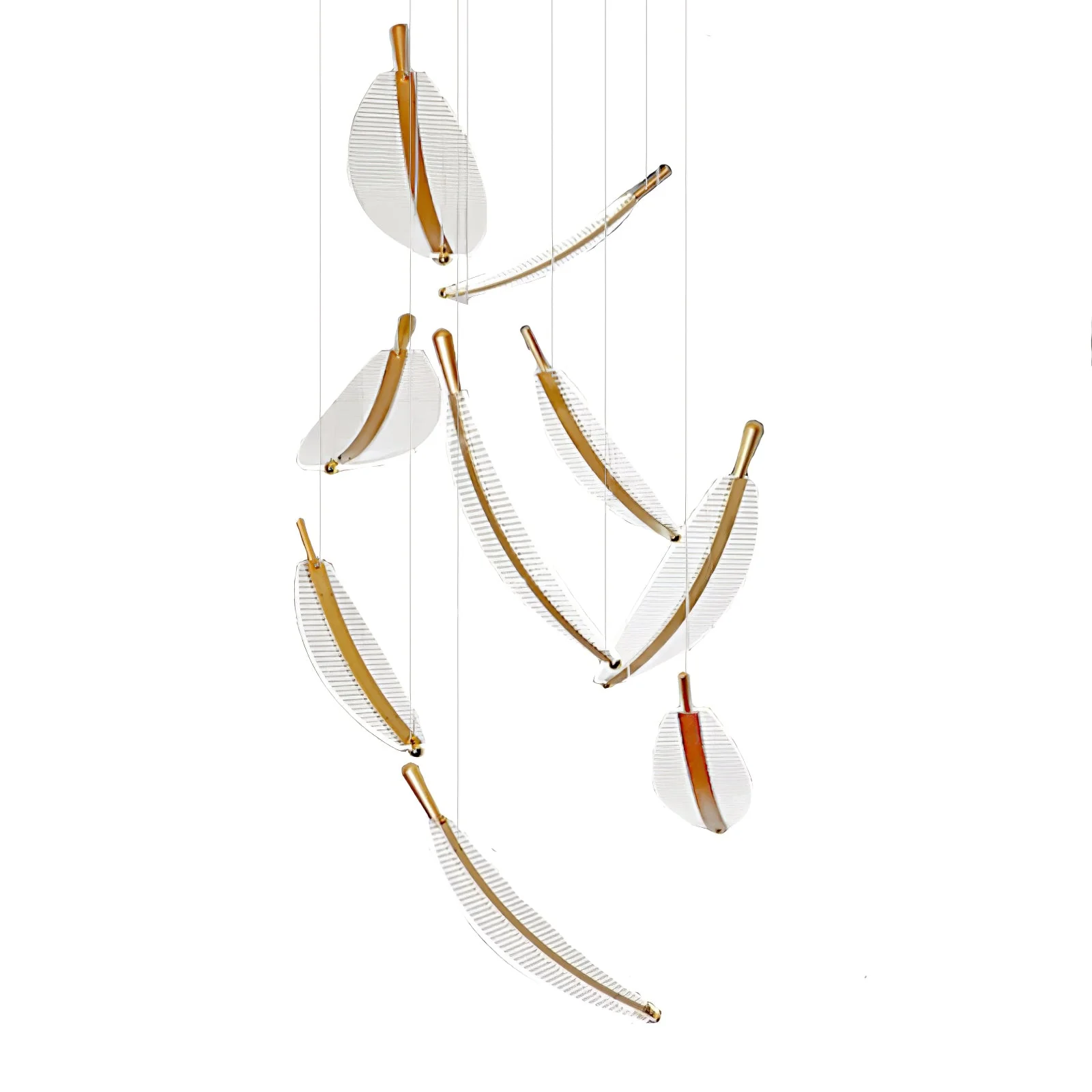 Lustra Chandelier Leaf Gold Elegant Modern - Image 49