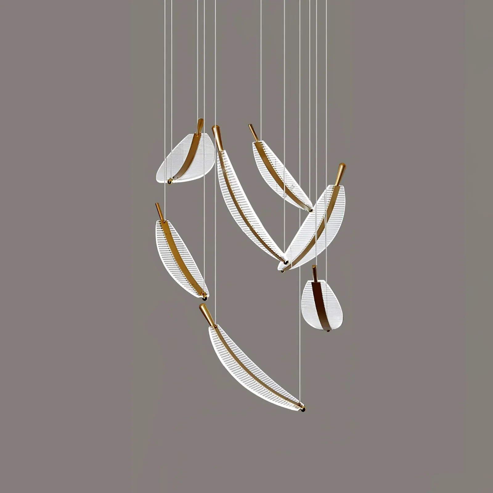 Lustra Chandelier Leaf Gold Elegant Modern - Image 55
