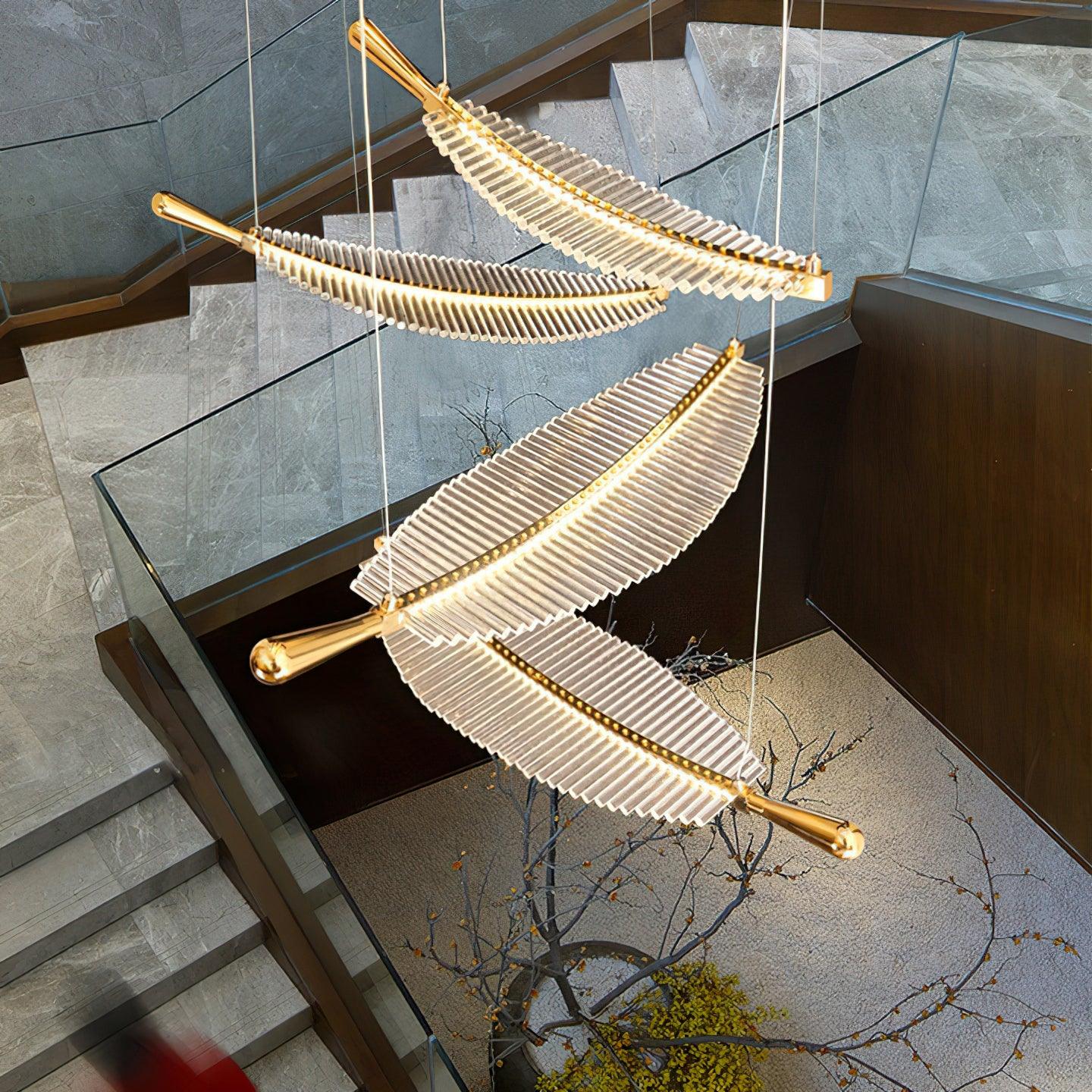 Lustra Chandelier Leaf Gold Elegant Modern - Image 56