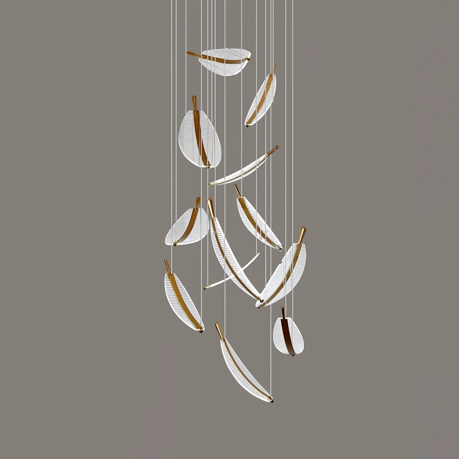 Lustra Chandelier Leaf Gold Elegant Modern - Image 80