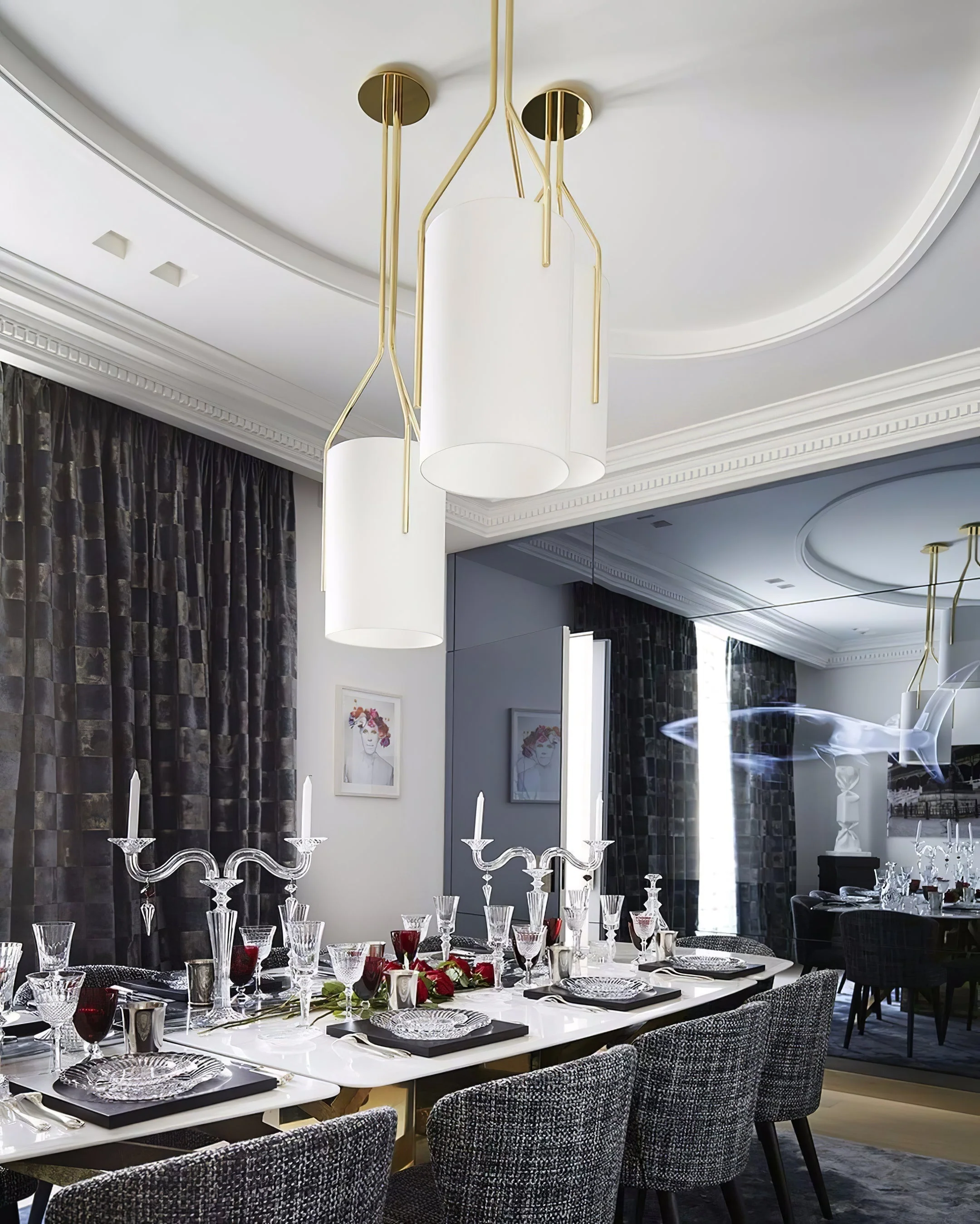 Lustra Chandelier LED 3-Lights Brass Modern - Image 105