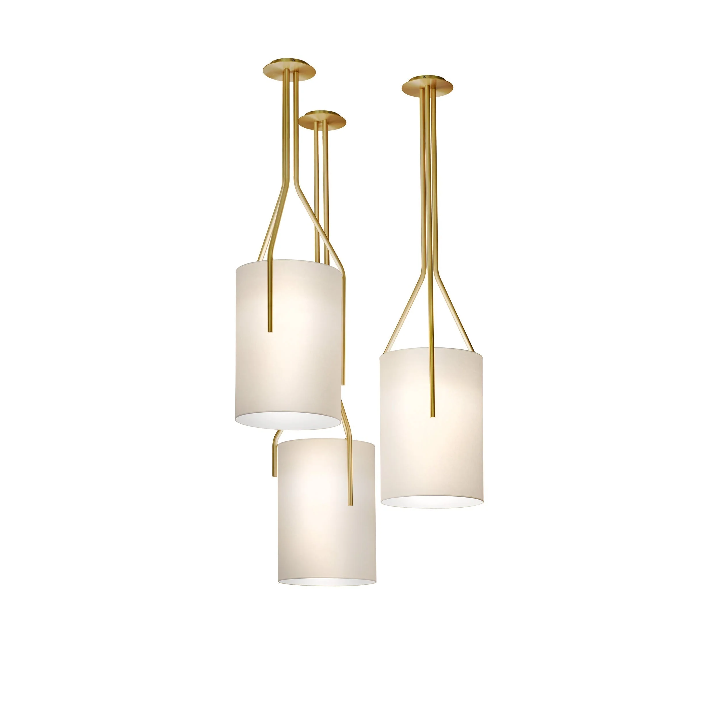 Lustra Chandelier LED 3-Lights Brass Modern - Image 12