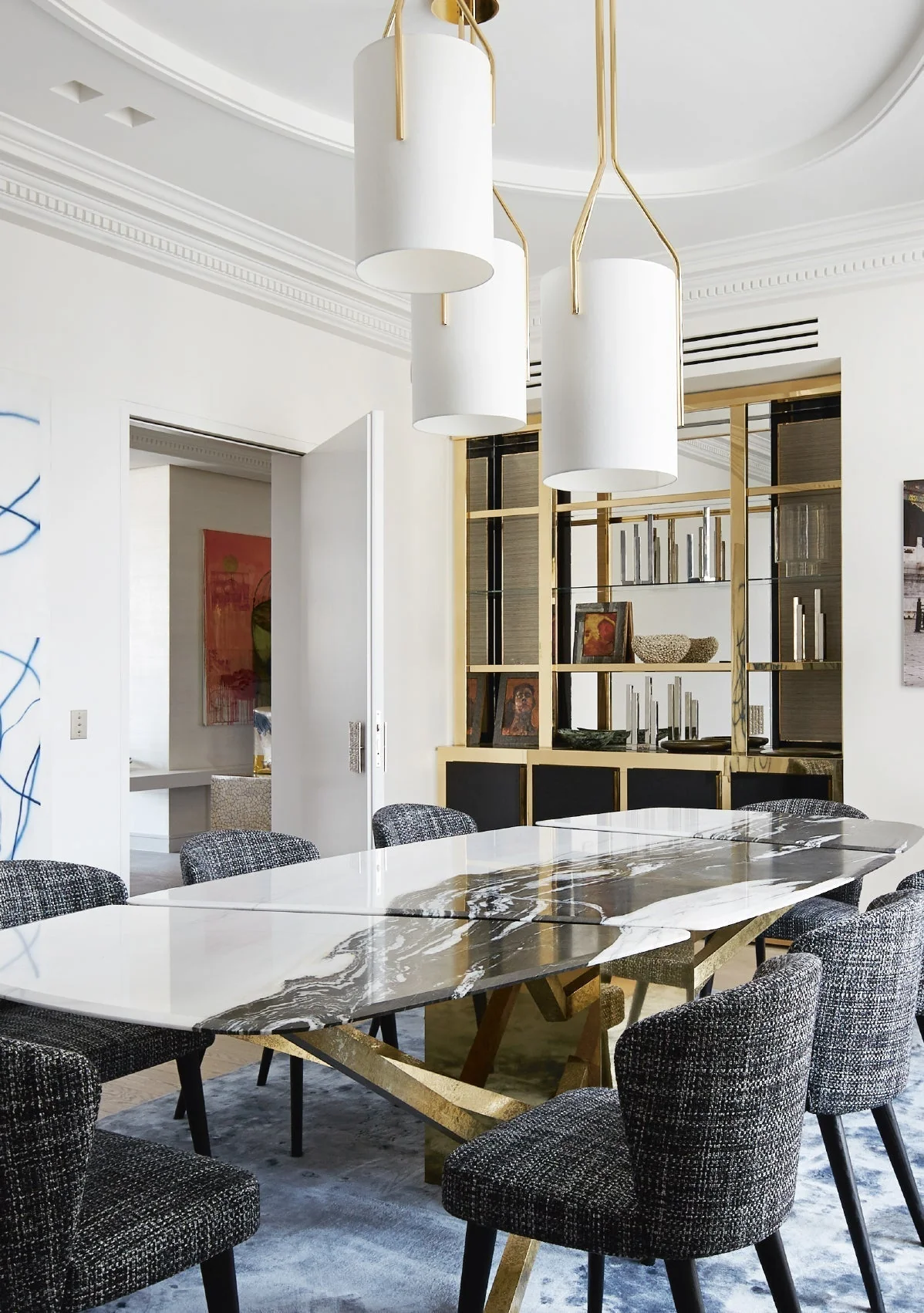 Lustra Chandelier LED 3-Lights Brass Modern - Image 123