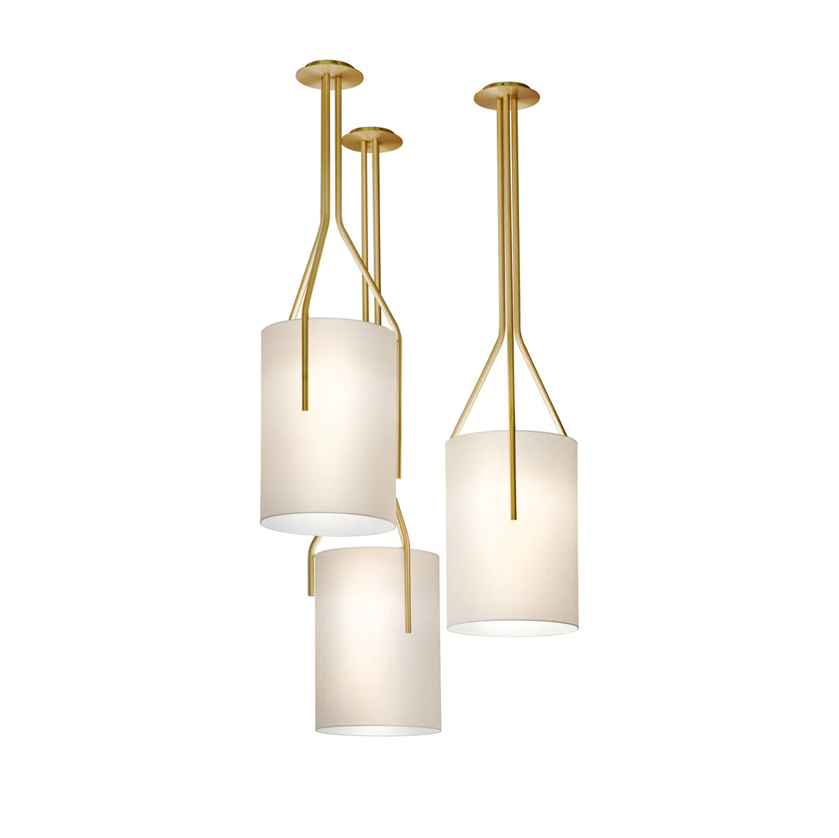 Lustra Chandelier LED 3-Lights Brass Modern - Image 3