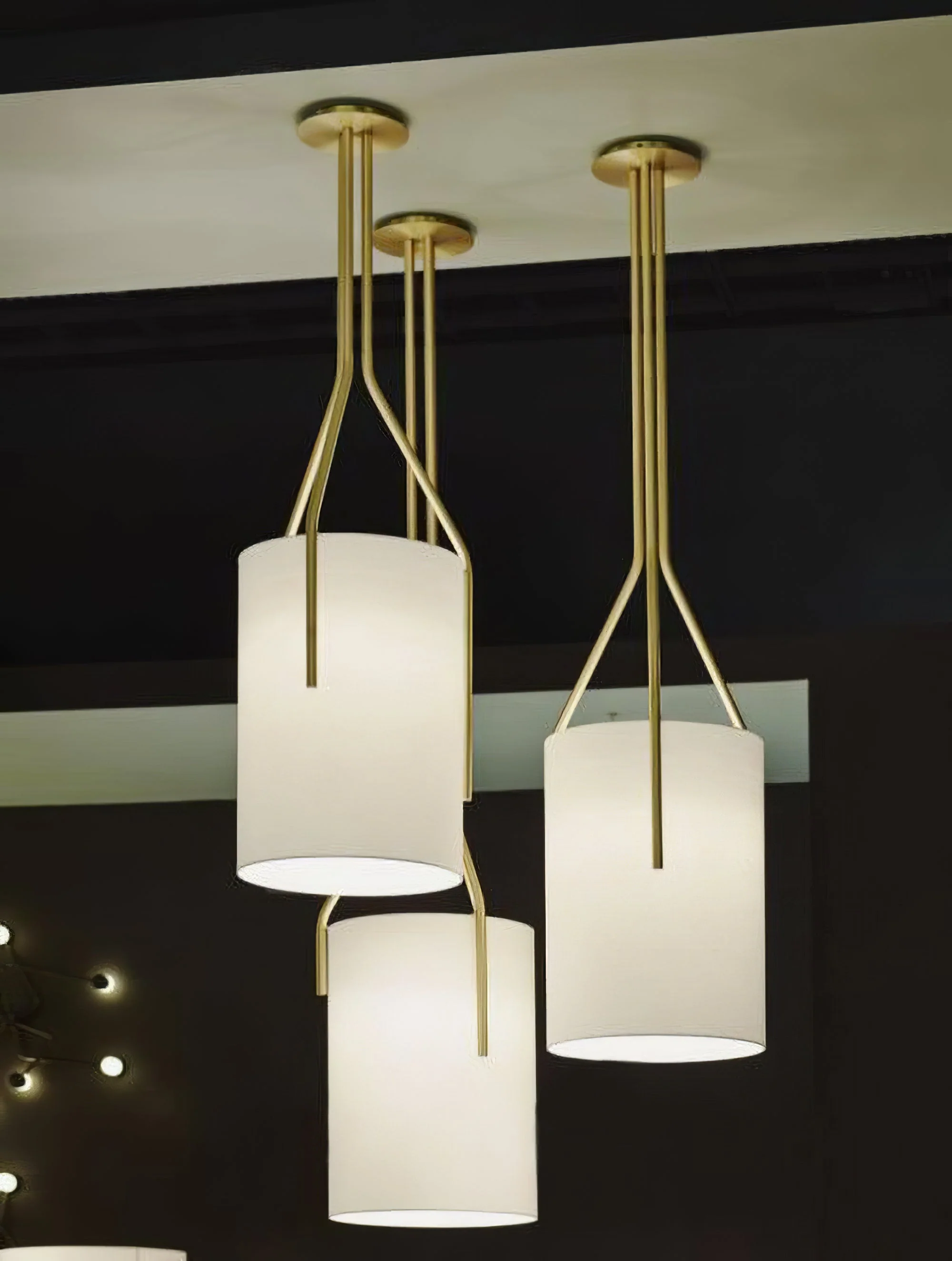 Lustra Chandelier LED 3-Lights Brass Modern - Image 36