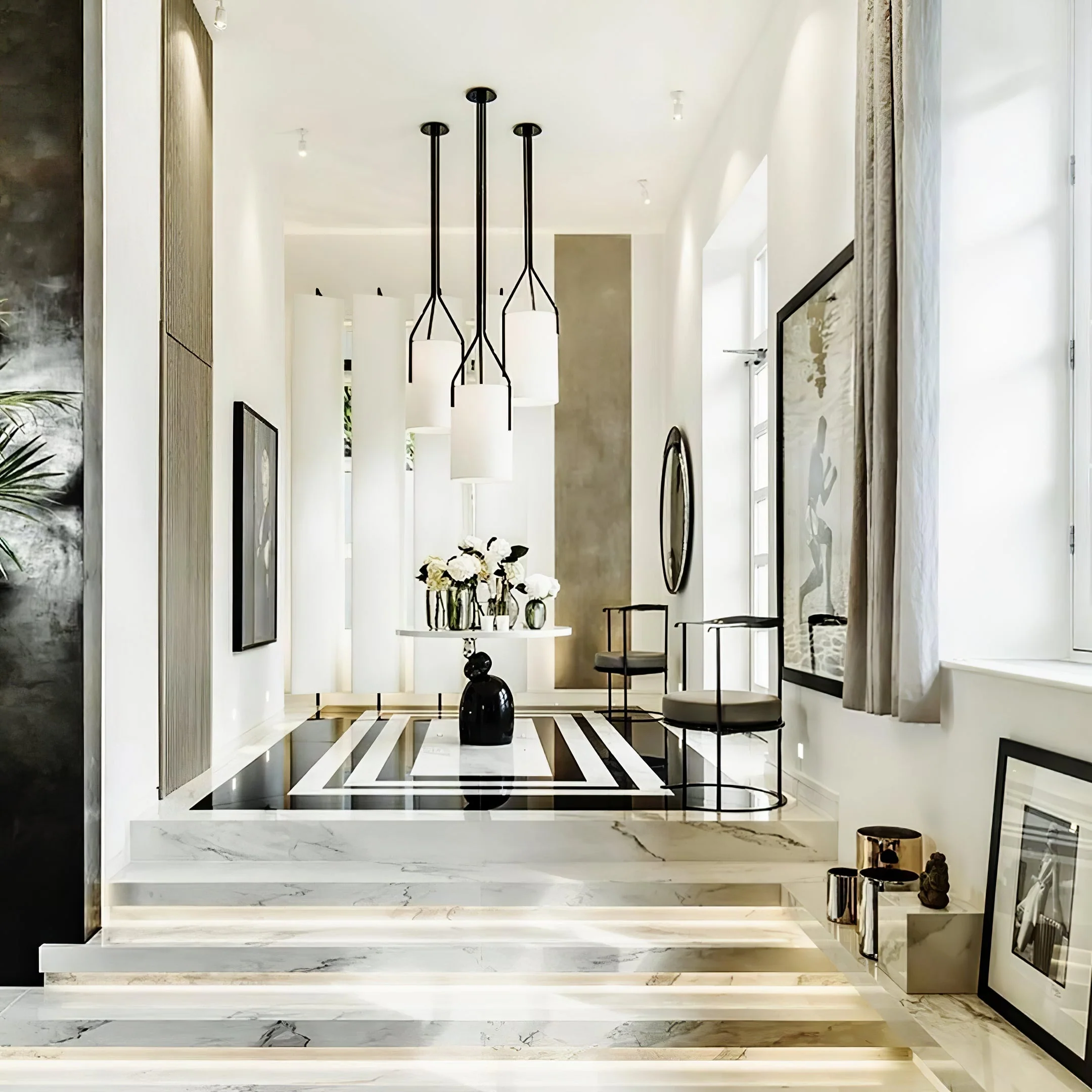 Lustra Chandelier LED 3-Lights Brass Modern - Image 39