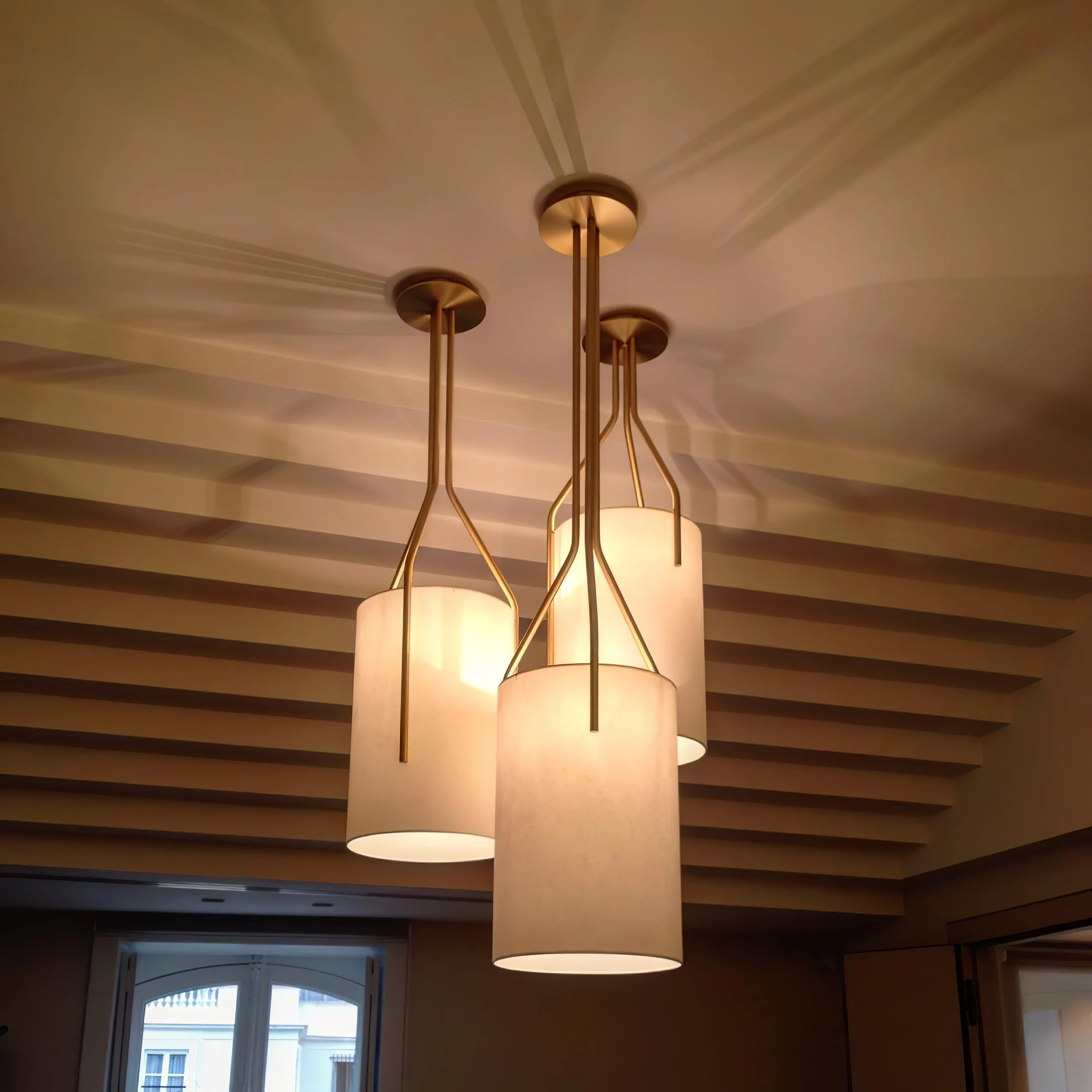 Lustra Chandelier LED 3-Lights Brass Modern - Image 40