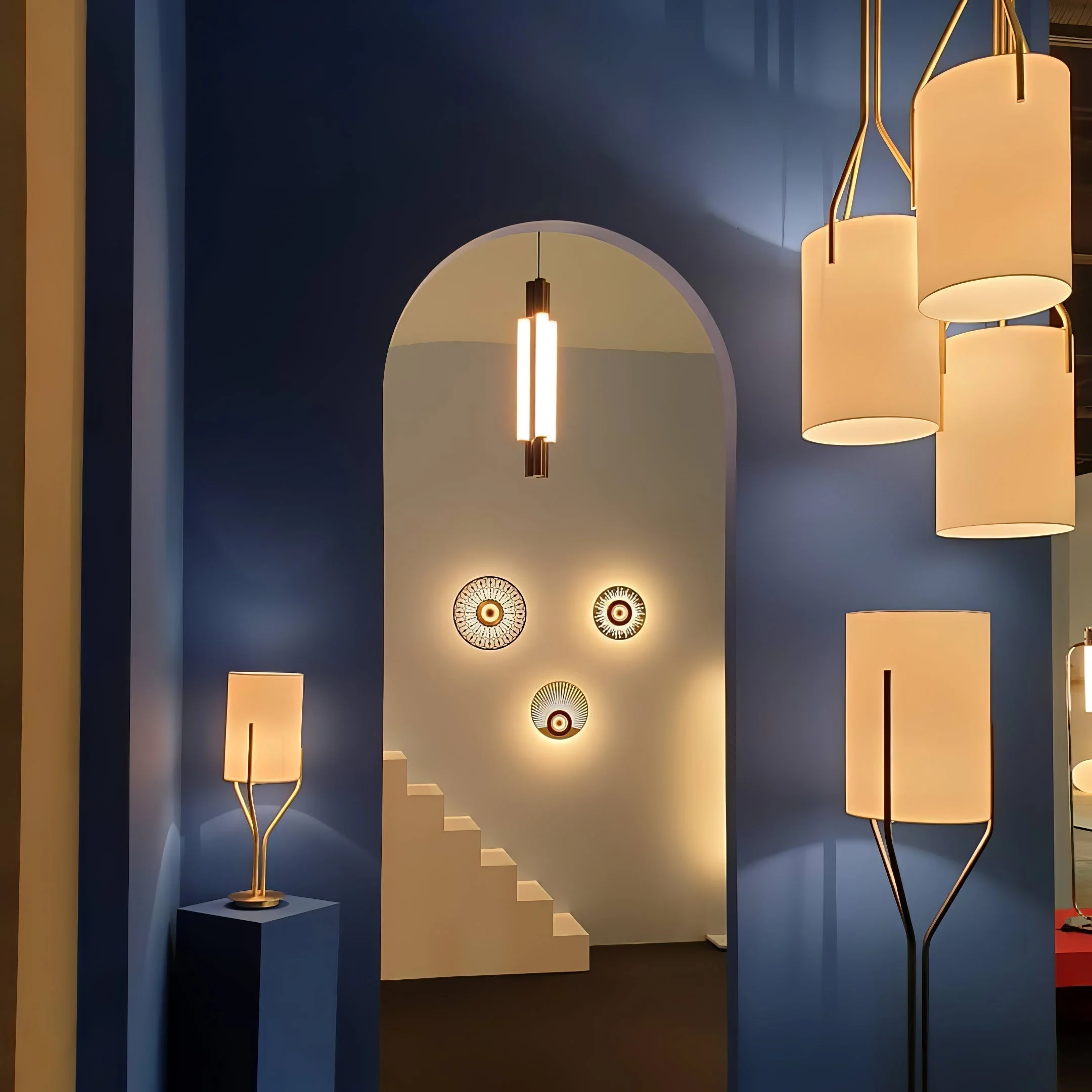 Lustra Chandelier LED 3-Lights Brass Modern - Image 52