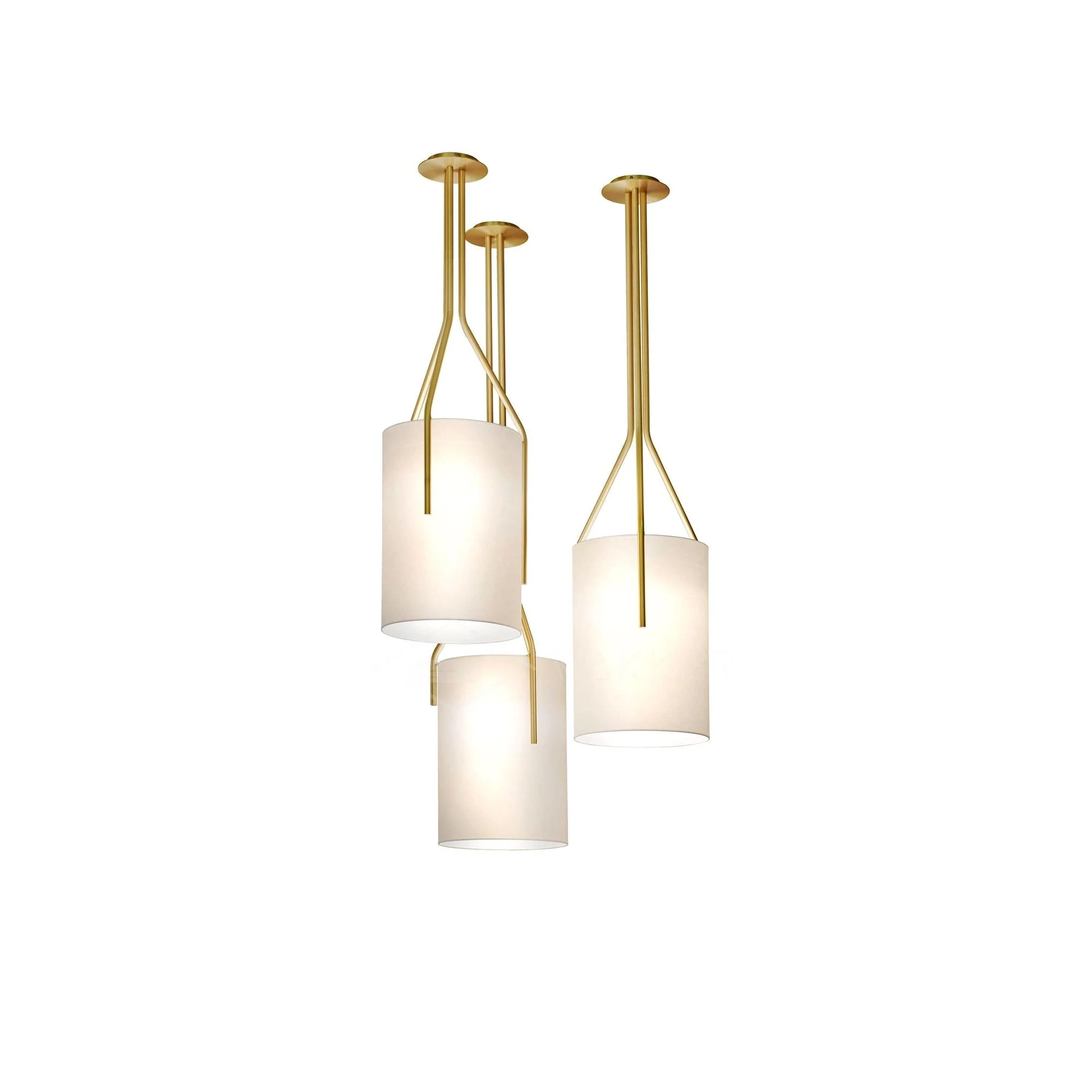 Lustra Chandelier LED 3-Lights Brass Modern - Image 99