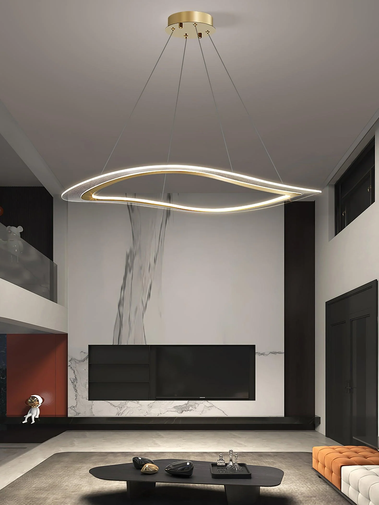 Lustra Chandelier LED Gold Modern - Image 5