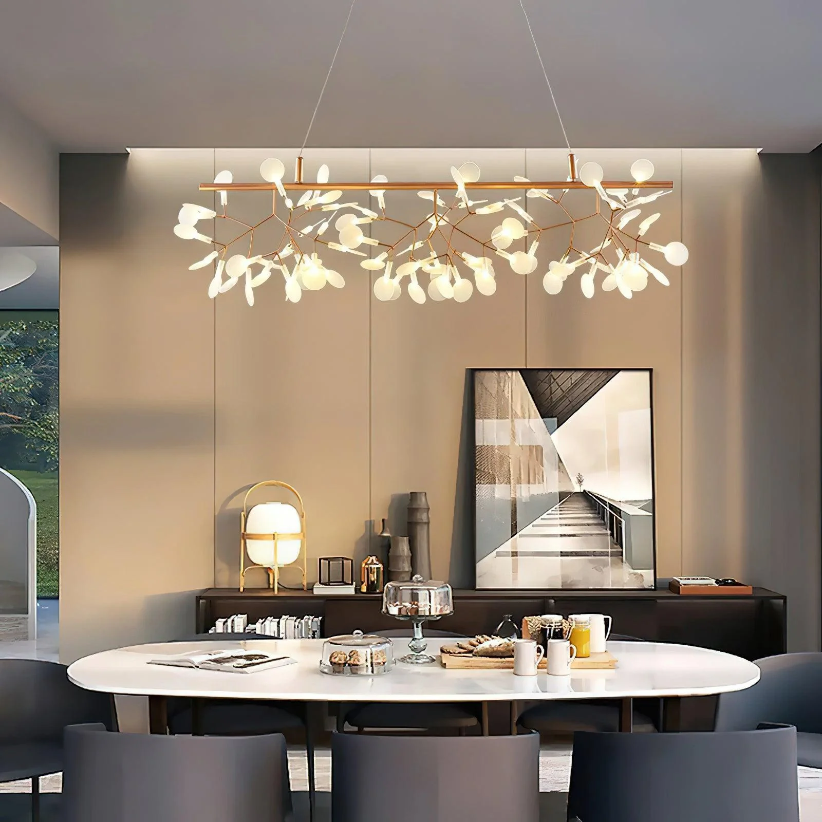 Lustra Chandelier LED Branch Long Linear Artistic - Image 4