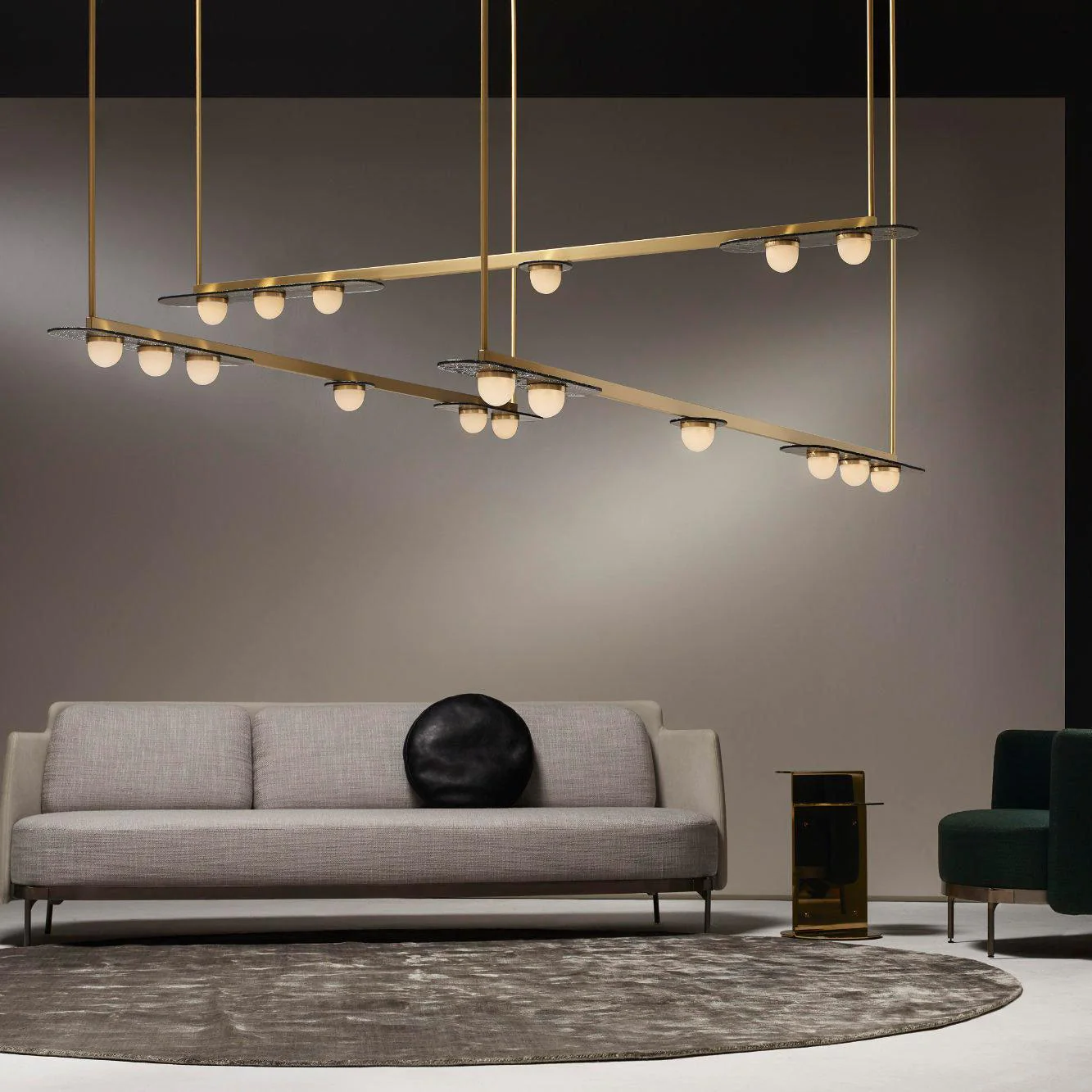 Lustra Chandelier LED Linear Gold Frame - Image 4