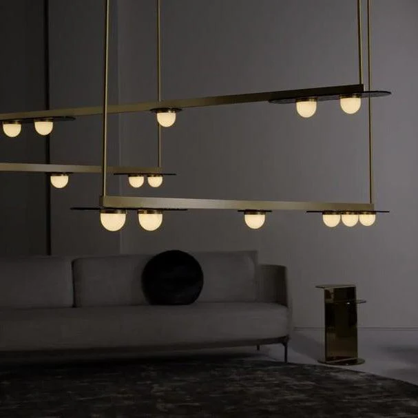 Lustra Chandelier LED Linear Gold Frame - Image 8