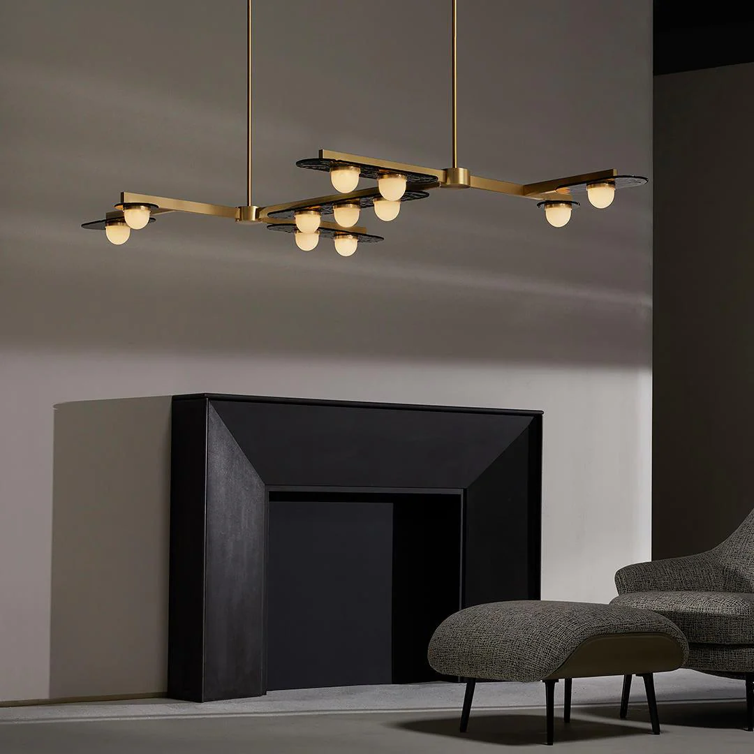 Lustra Chandelier LED Linear Gold Frame - Image 9