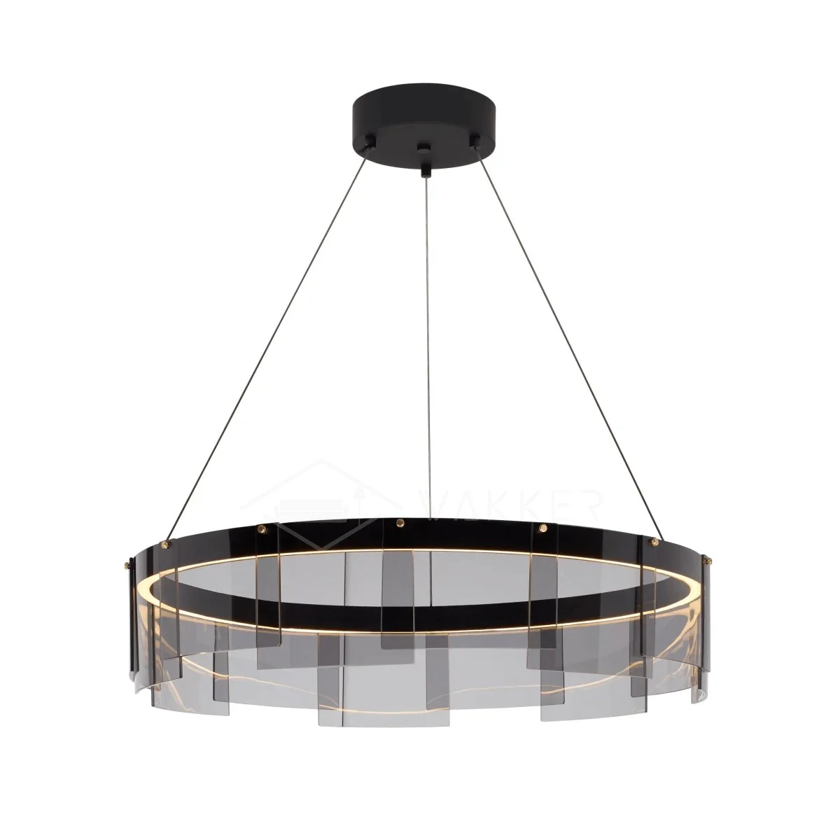 Lustra Chandelier LED Ring Black Glass Modern - Image 24