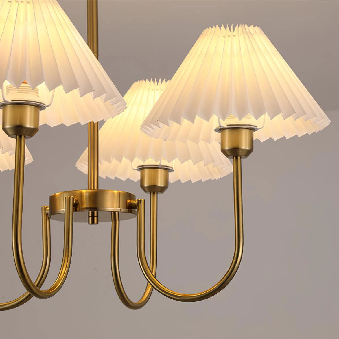Lustra Chandelier Lenore Brass Pleated Shade - Image 17