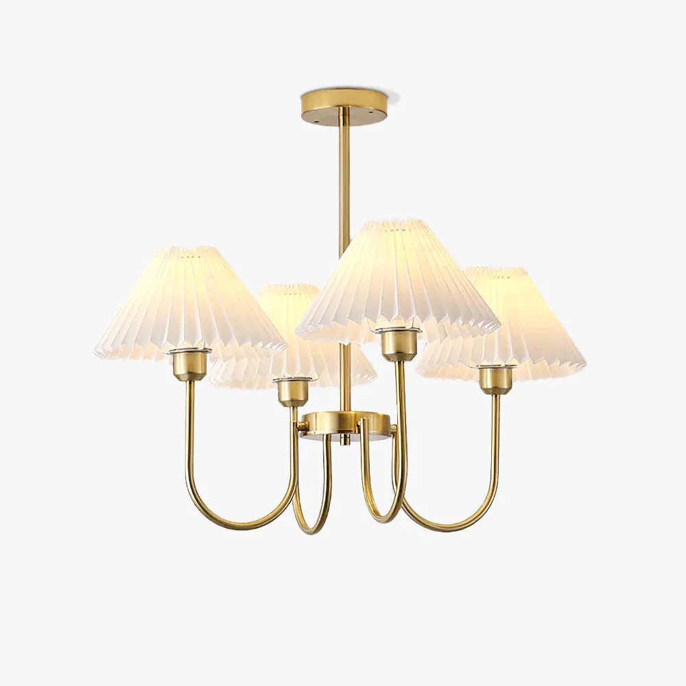 Lustra Chandelier Lenore Brass Pleated Shade - Image 18