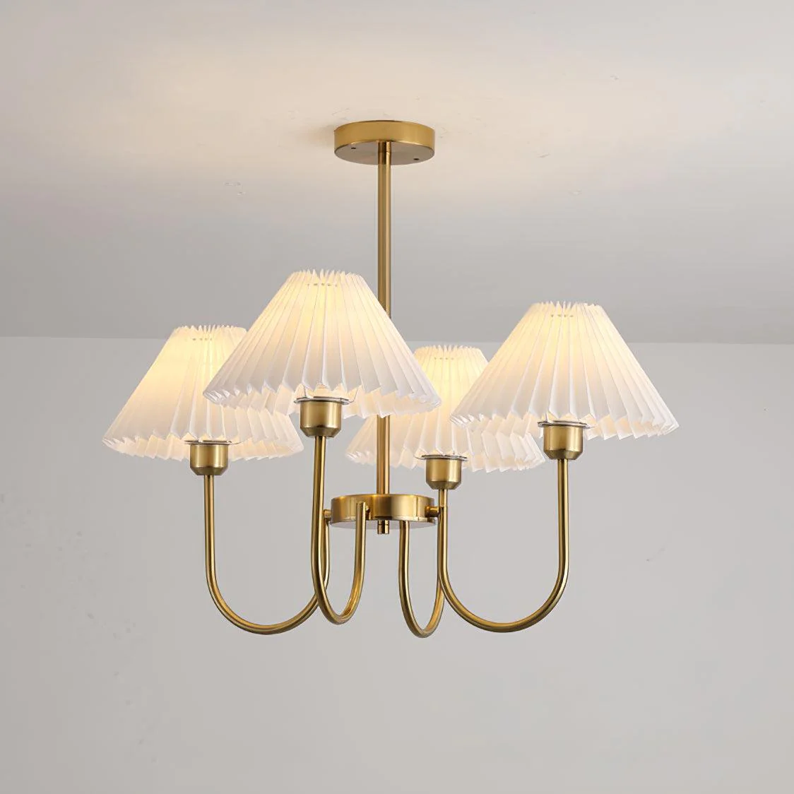 Lustra Chandelier Lenore Brass Pleated Shade - Image 24
