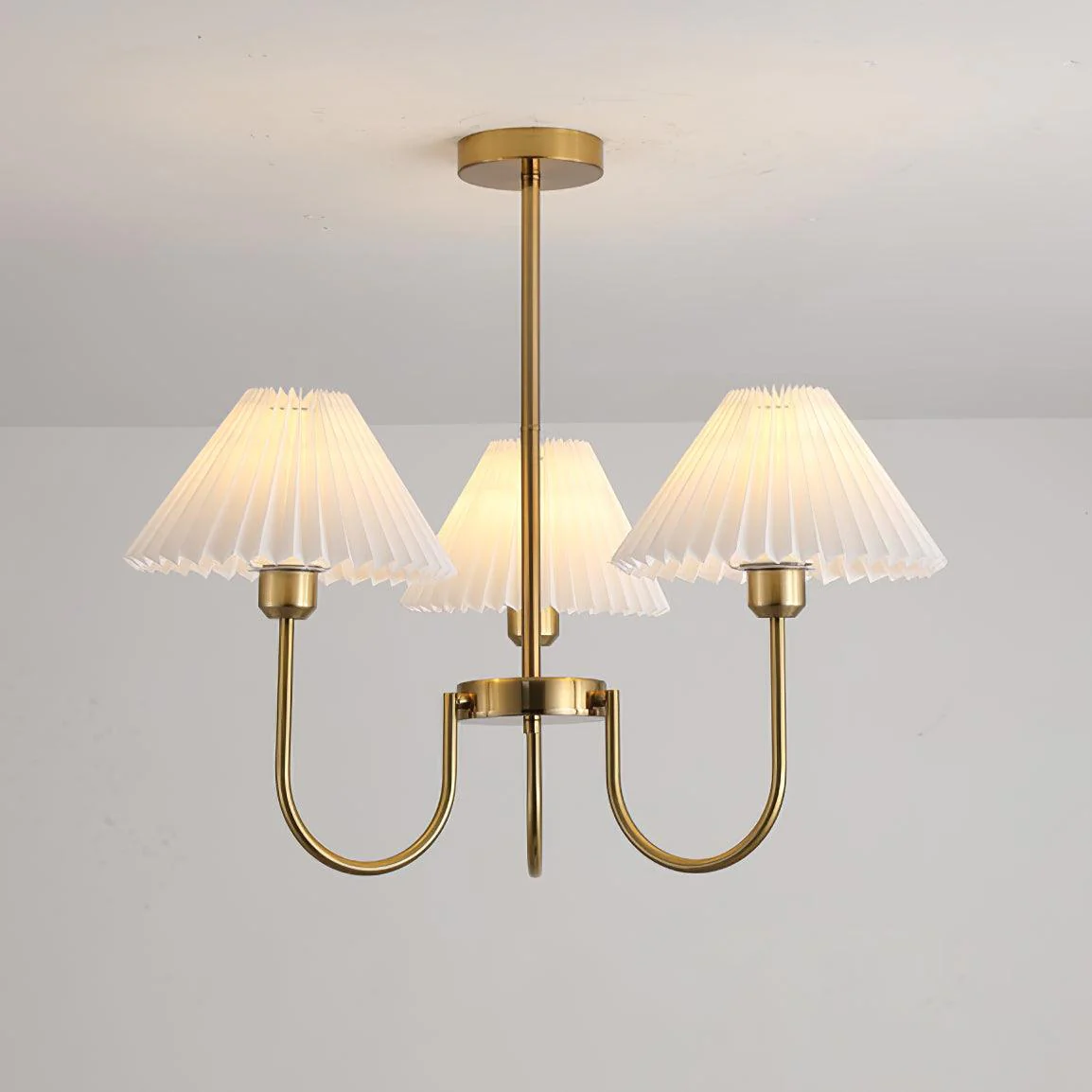 Lustra Chandelier Lenore Brass Pleated Shade - Image 25