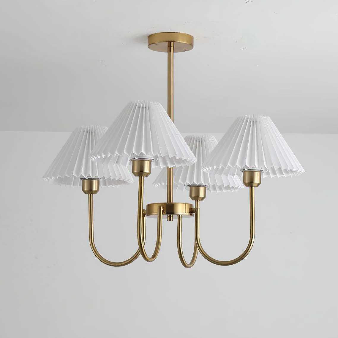 Lustra Chandelier Lenore Brass Pleated Shade - Image 34