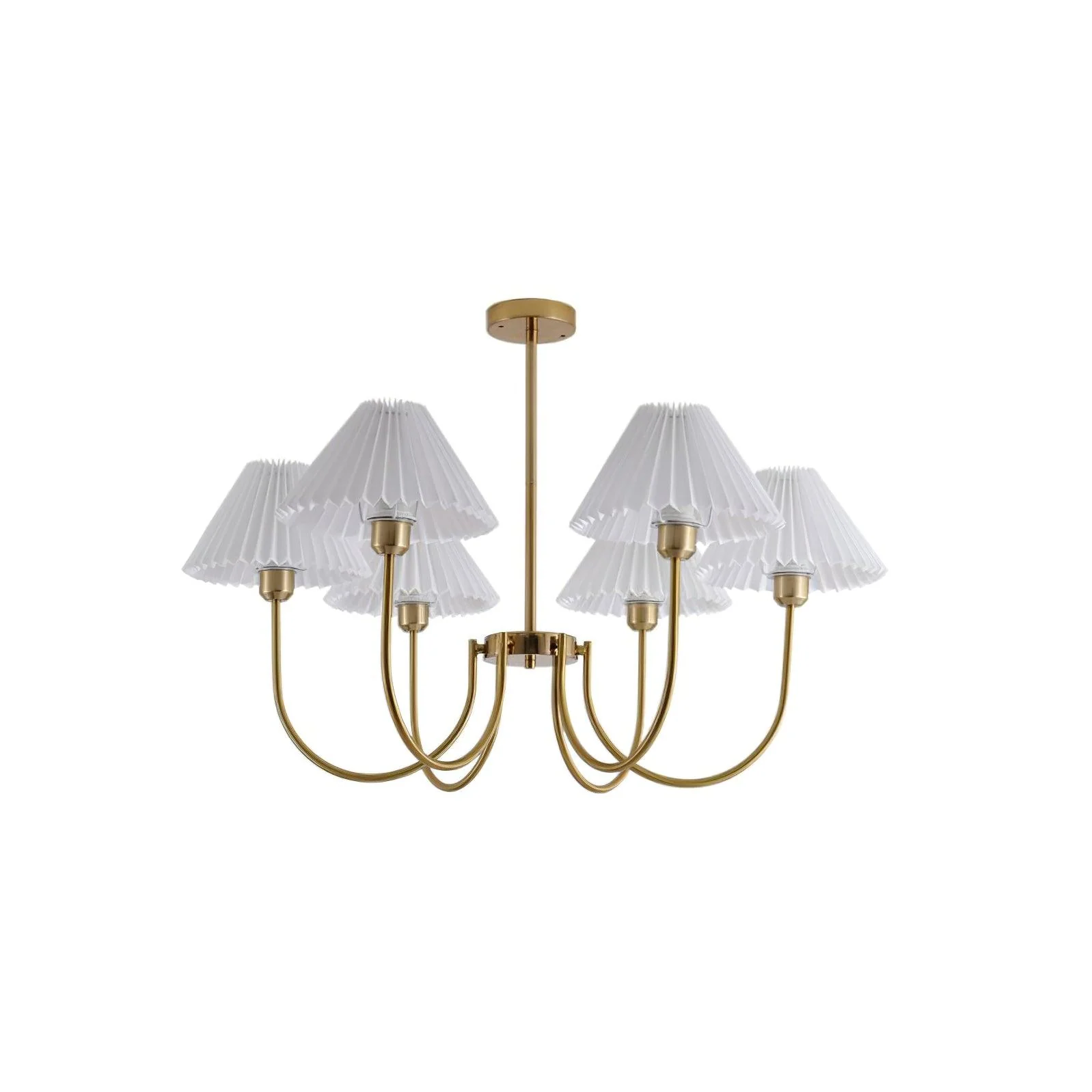 Lustra Chandelier Lenore Brass Pleated Shade - Image 35