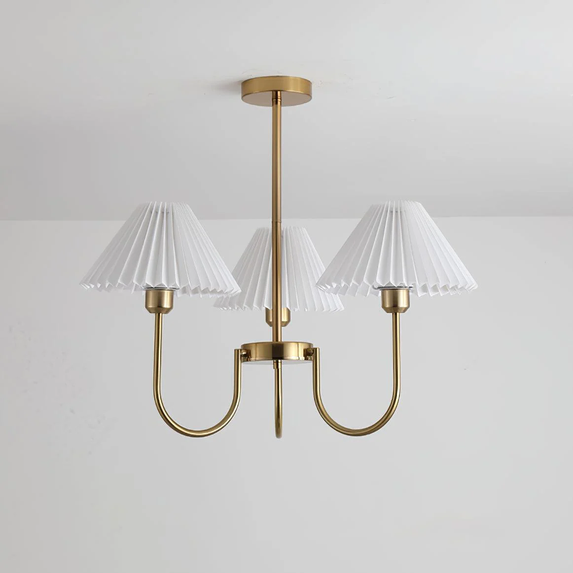 Lustra Chandelier Lenore Brass Pleated Shade - Image 7