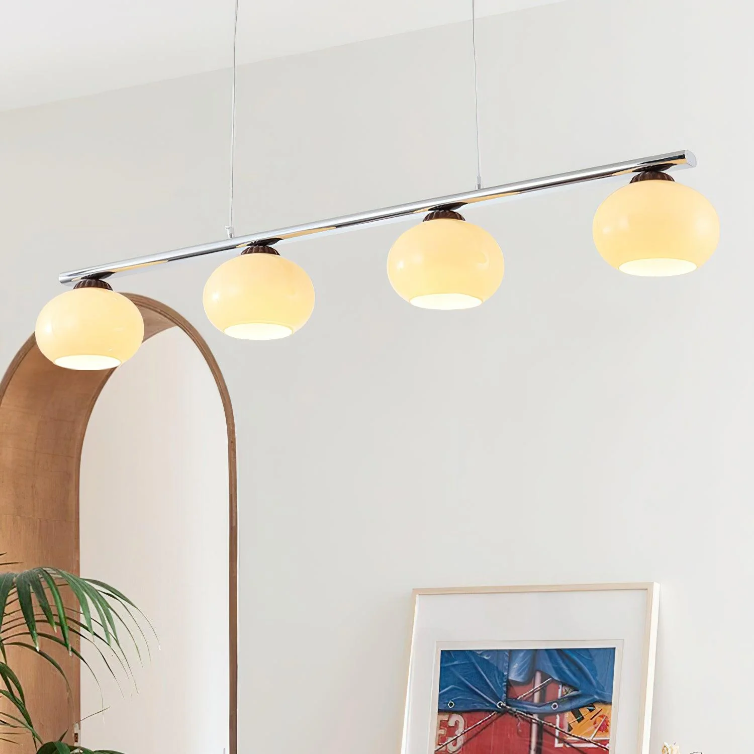 Lustra Chandelier Linear Glass Persimmon Shades - Image 12