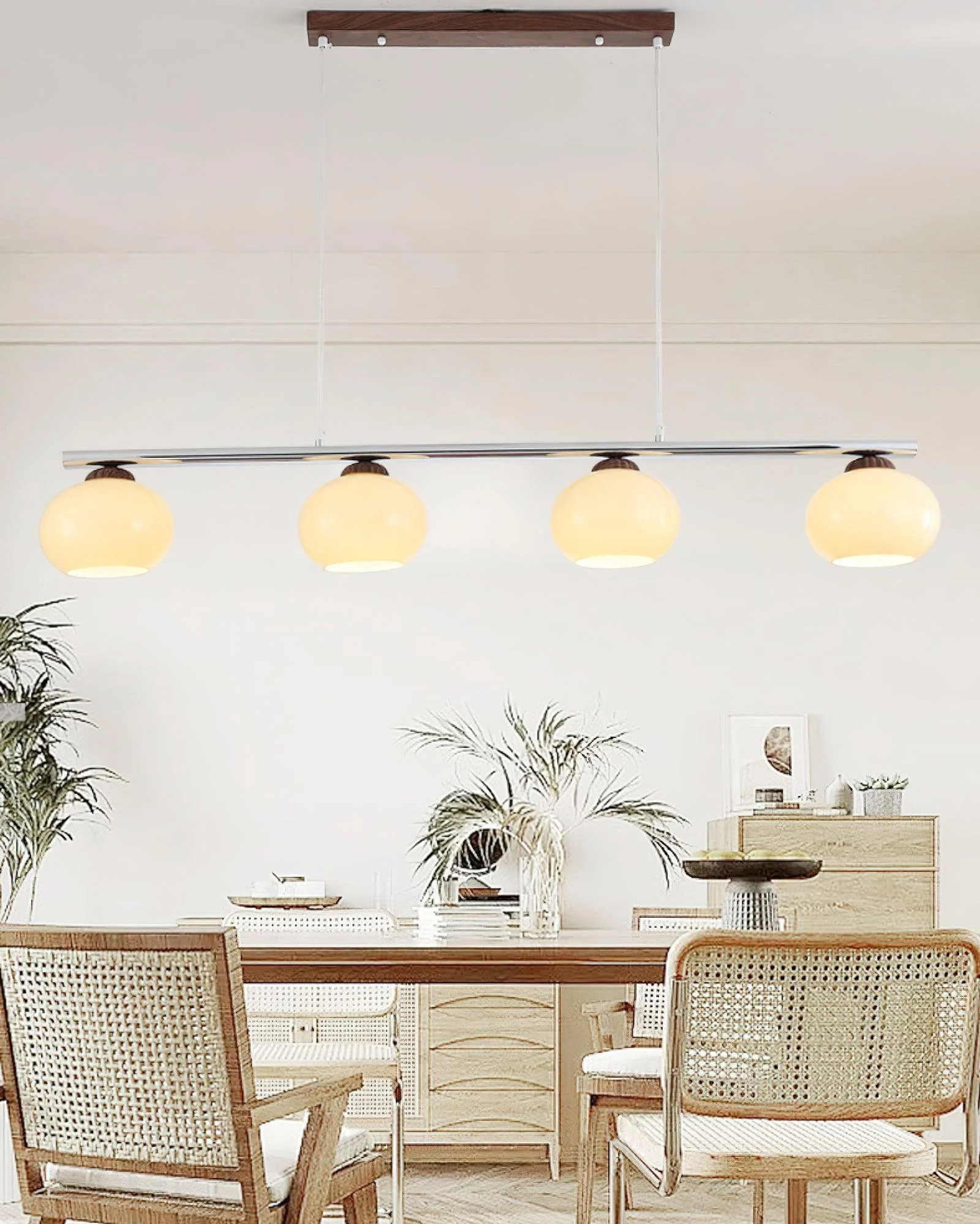 Lustra Chandelier Linear Glass Persimmon Shades - Image 6