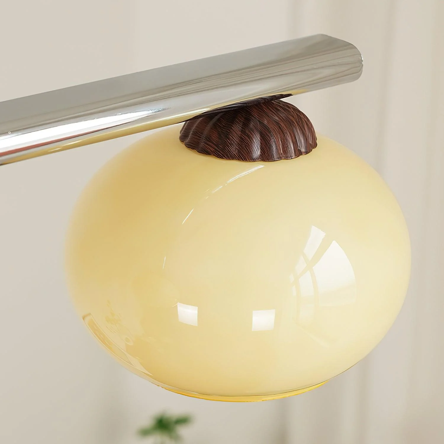 Lustra Chandelier Linear Glass Persimmon Shades - Image 9