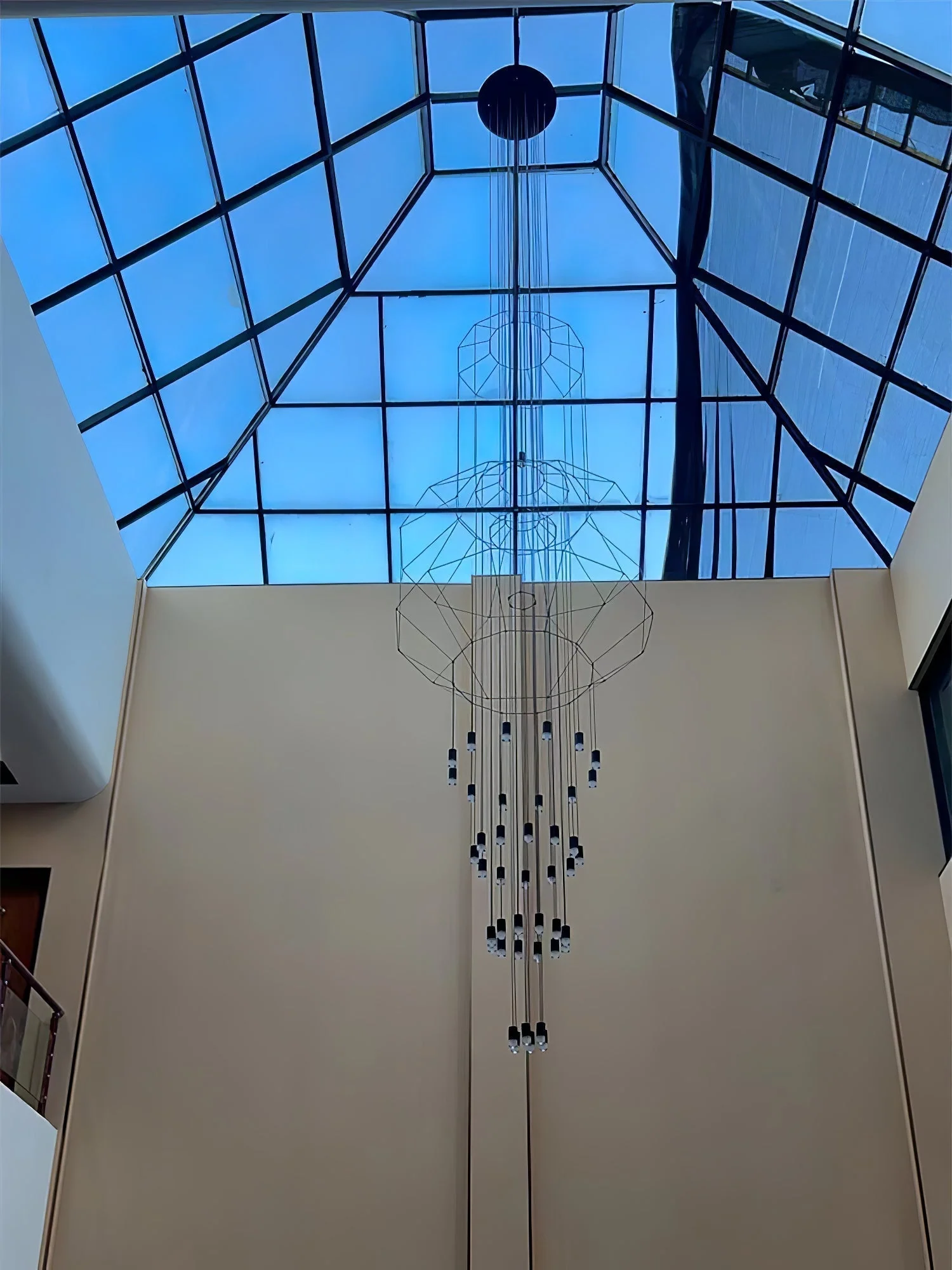 Lustra Chandelier Lines Black Wireframe LED - Image 53
