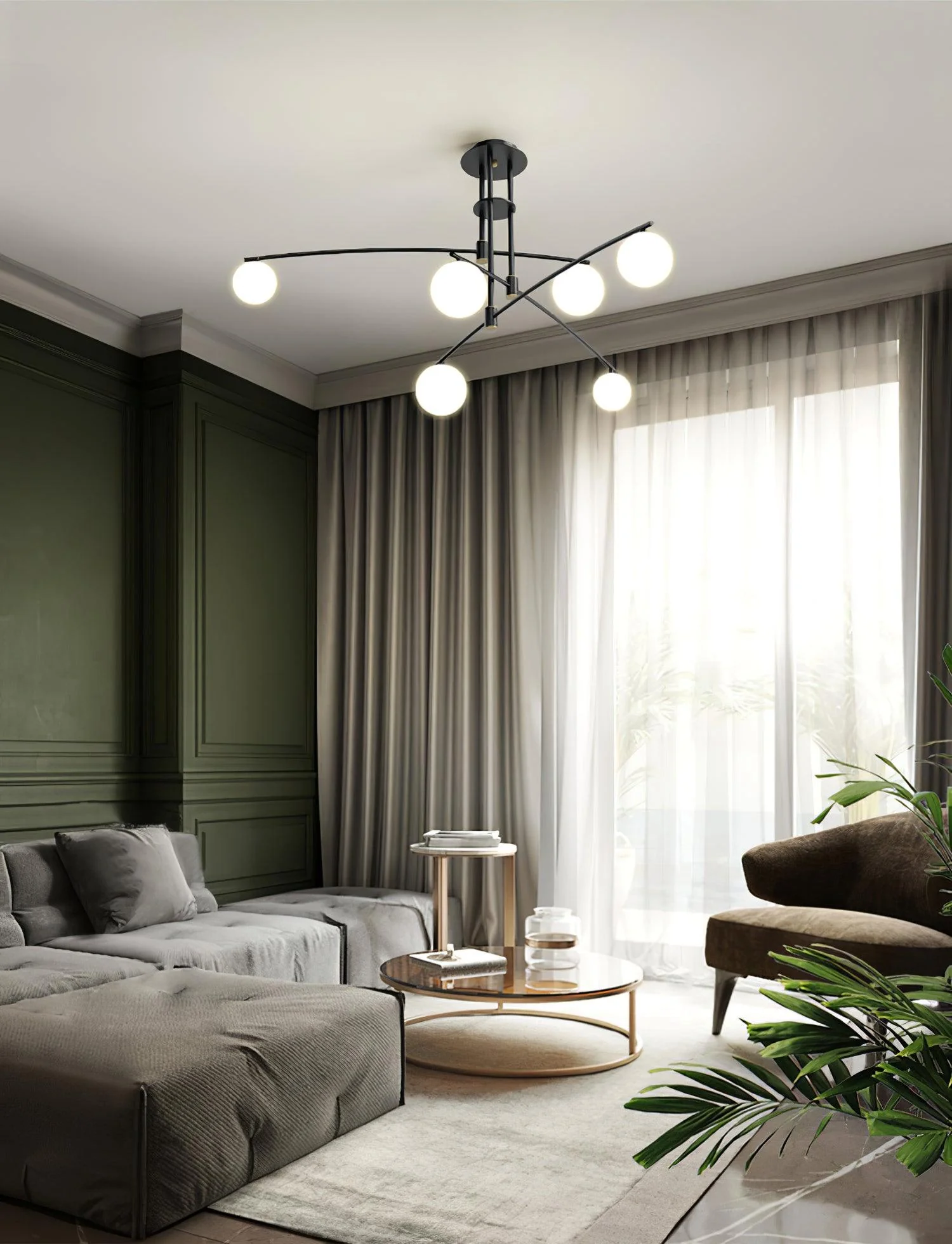 Lustra Chandelier Long Arm Modern 6-Light - Image 32