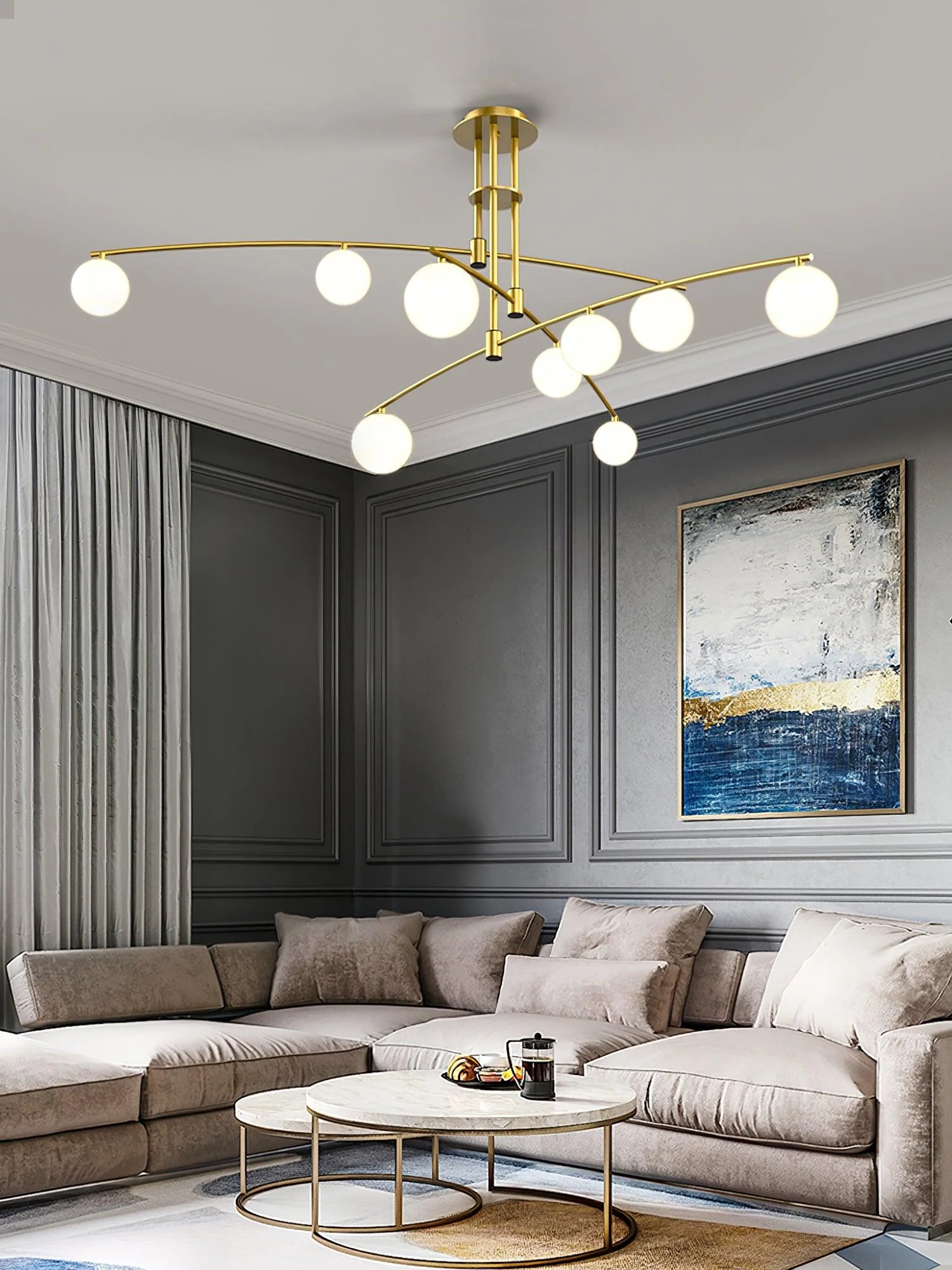 Lustra Chandelier Long Arm Modern 6-Light - Image 34