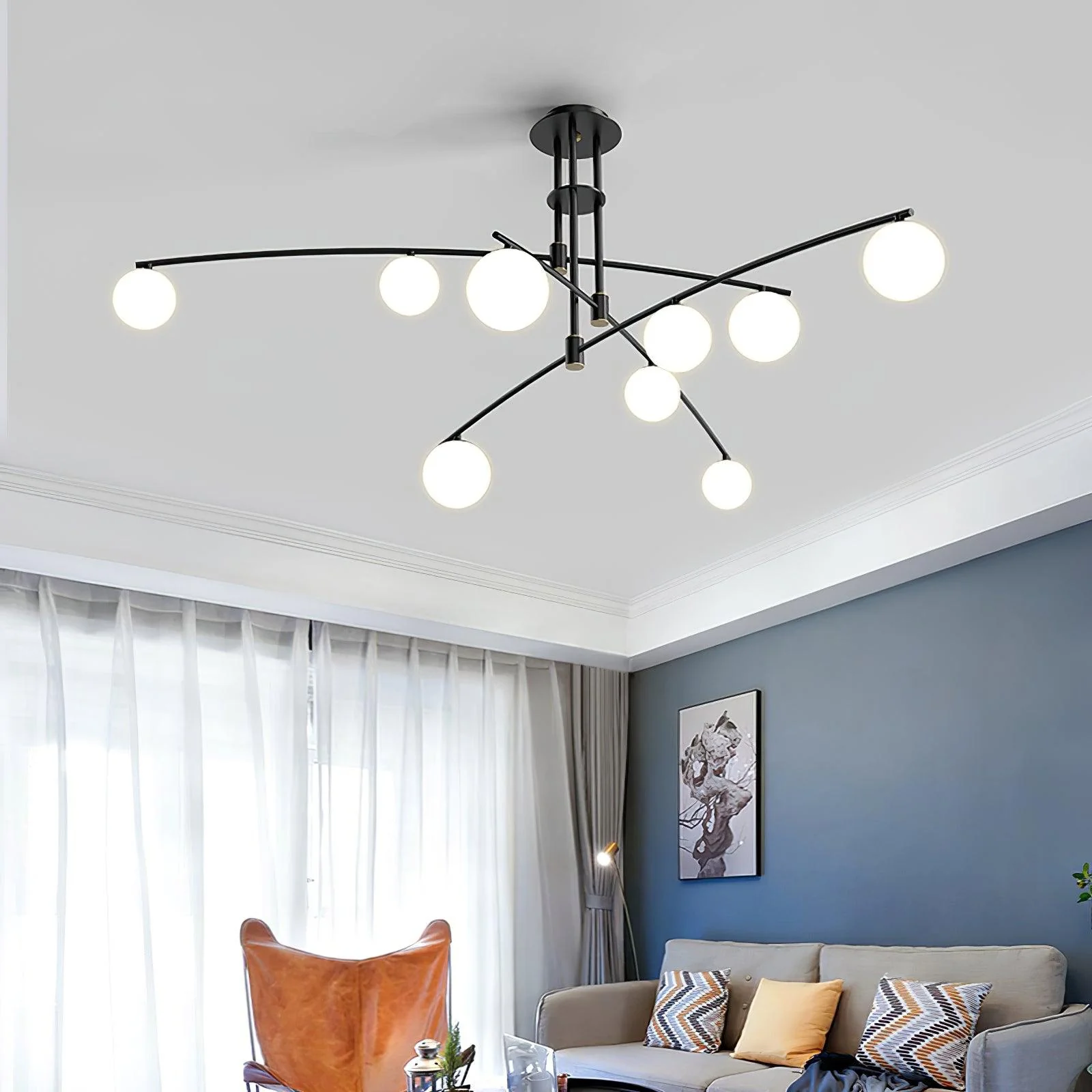 Lustra Chandelier Long Arm Modern 6-Light - Image 4