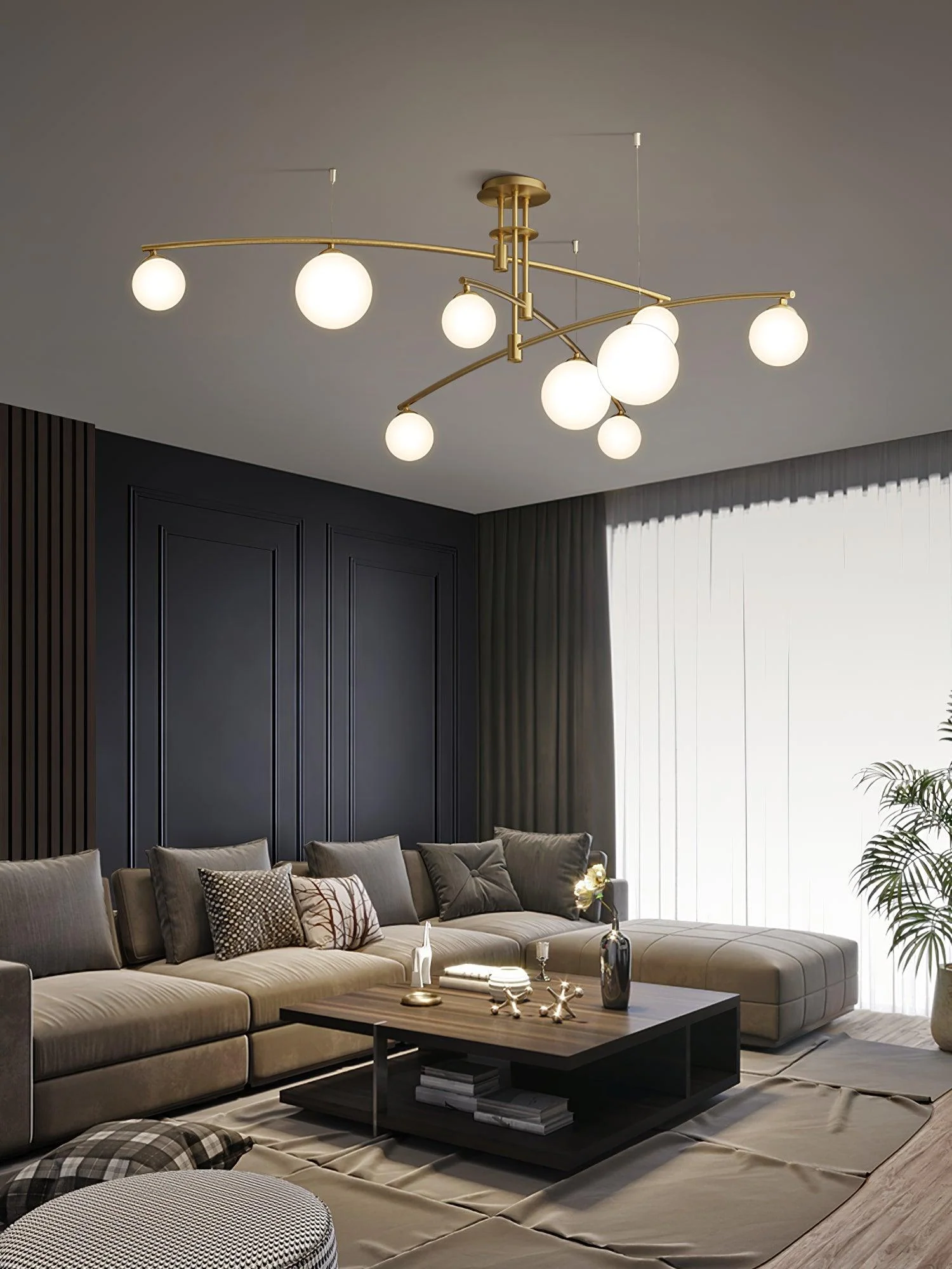Lustra Chandelier Long Arm Modern 6-Light - Image 5