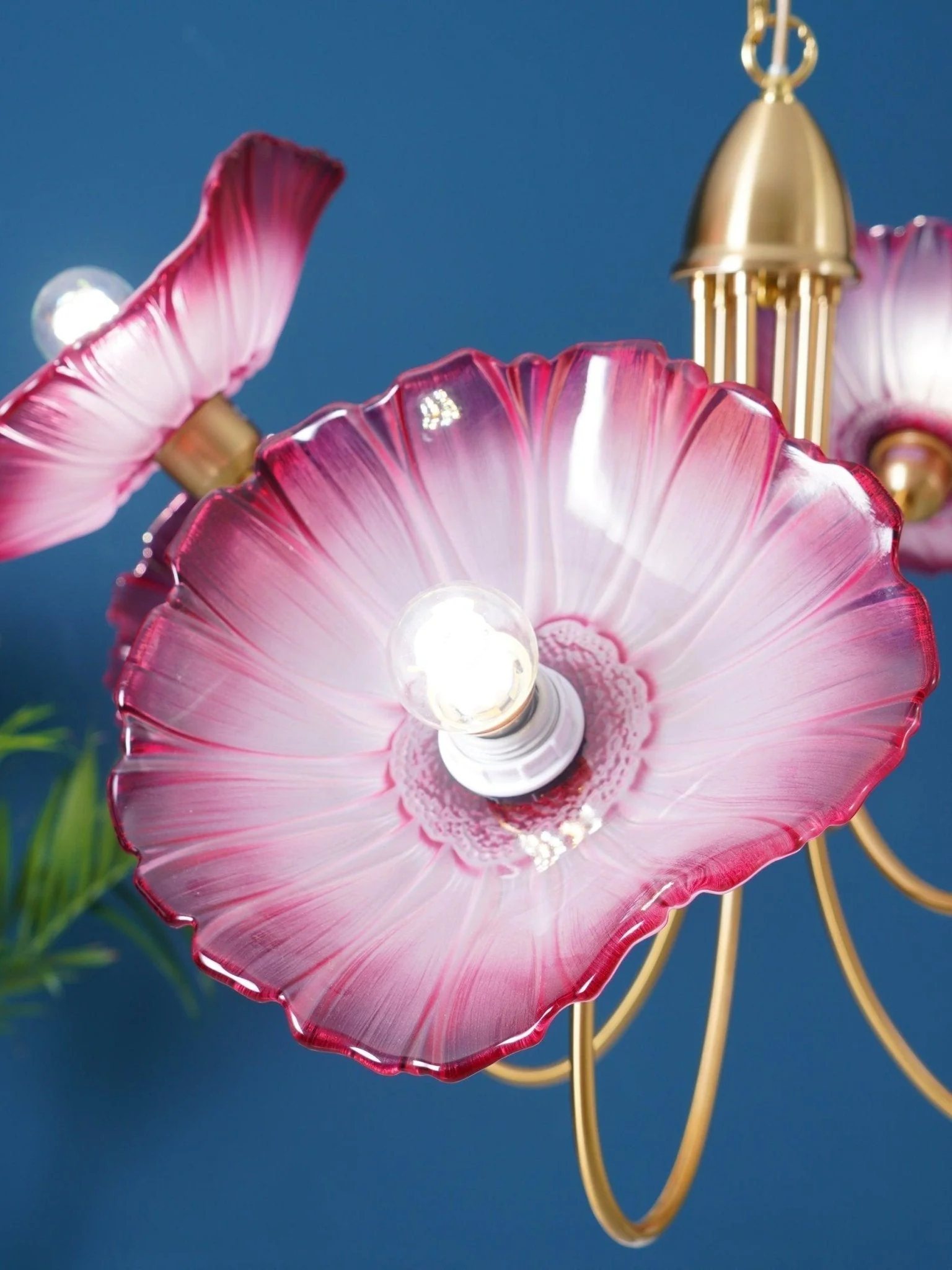 Lustra Chandelier Lotus Leaf Glass - Image 12