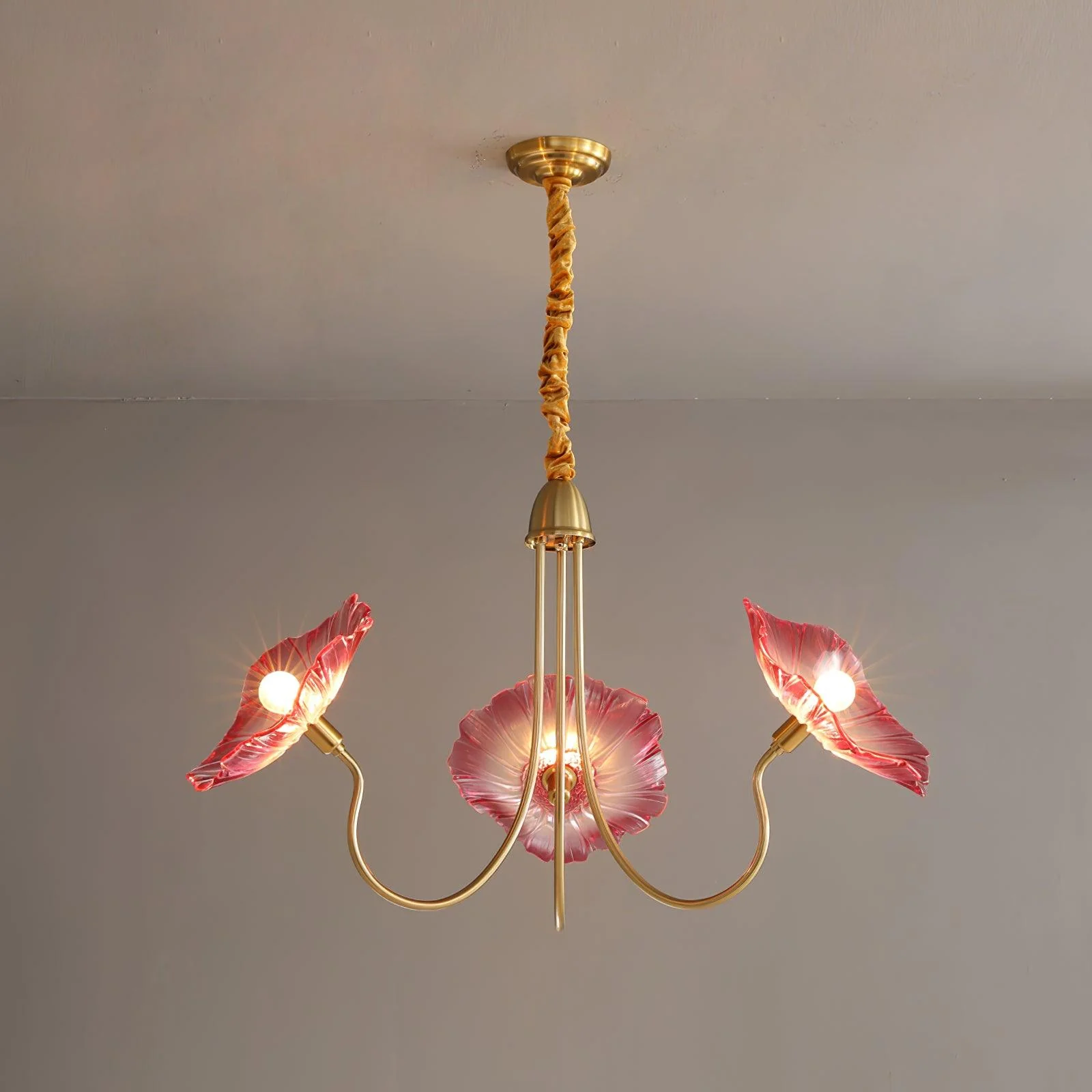Lustra Chandelier Lotus Leaf Glass - Image 19