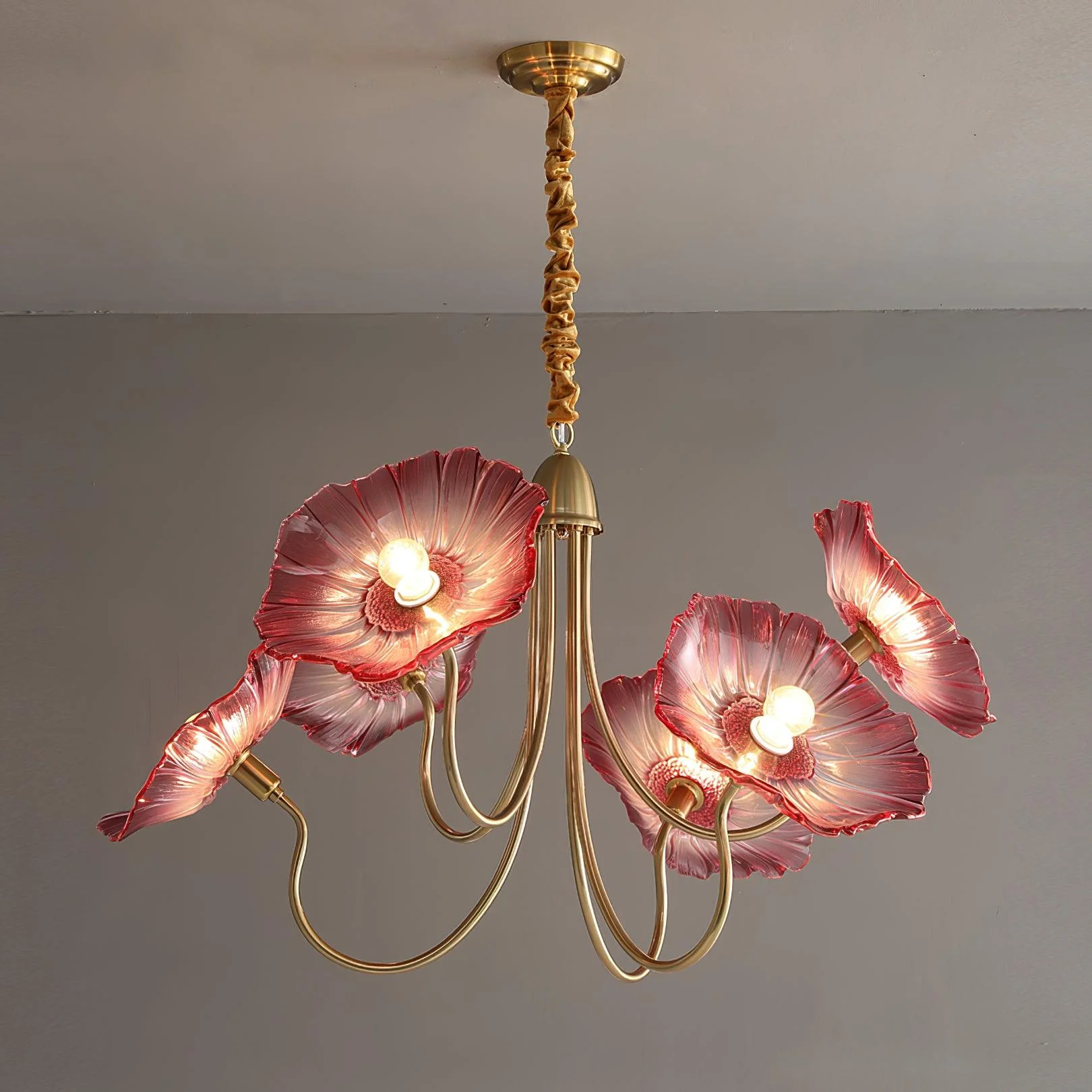 Lustra Chandelier Lotus Leaf Glass - Image 20