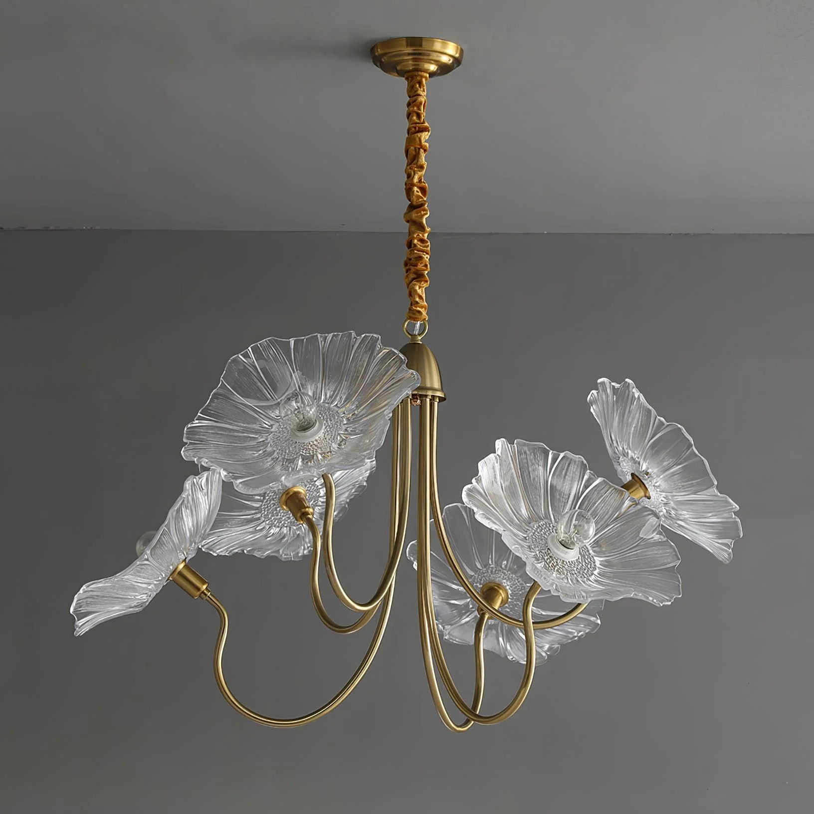 Lustra Chandelier Lotus Leaf Glass - Image 21