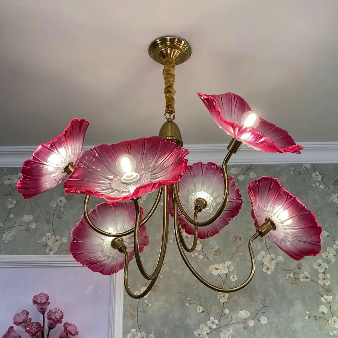 Lustra Chandelier Lotus Leaf Glass - Image 22