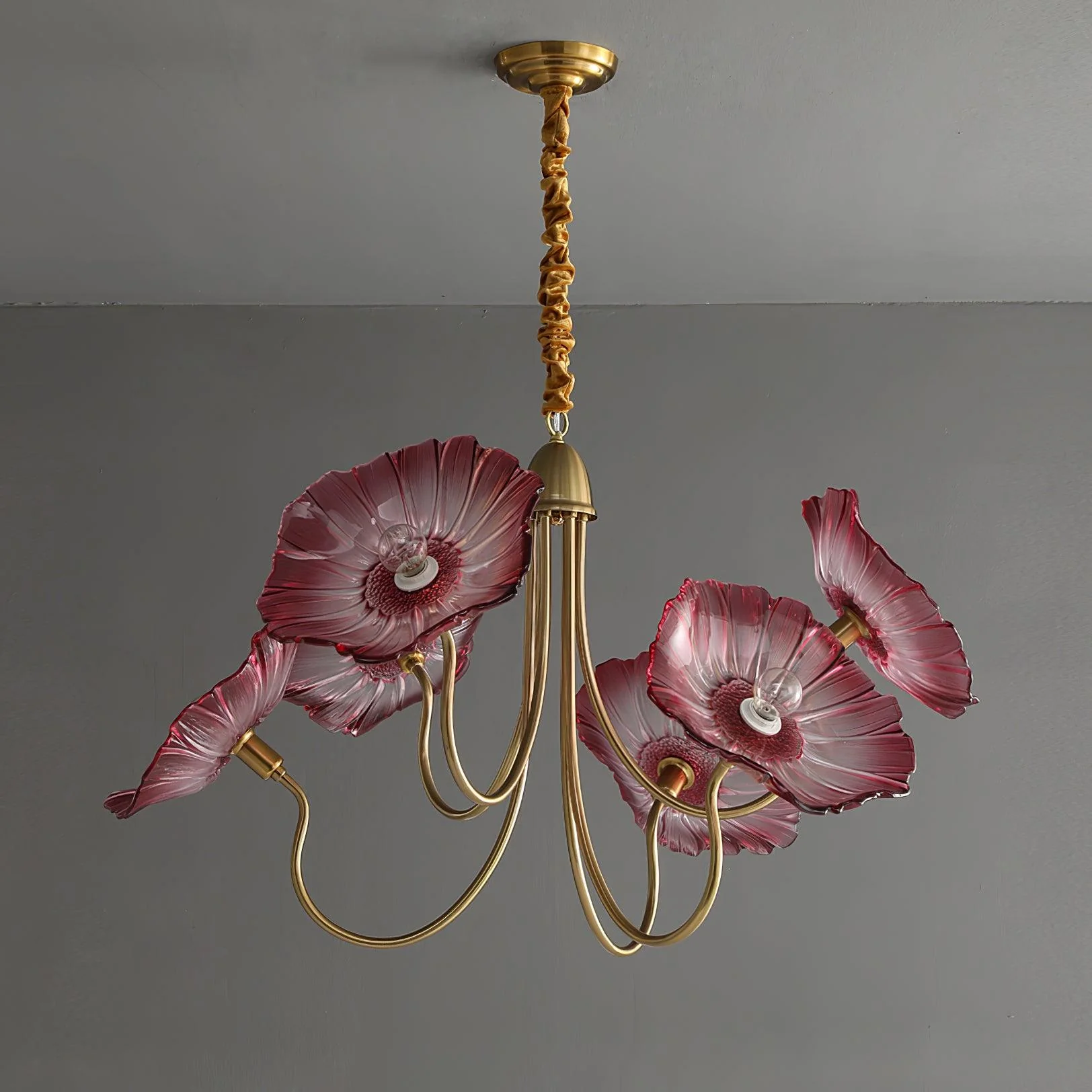 Lustra Chandelier Lotus Leaf Glass - Image 24