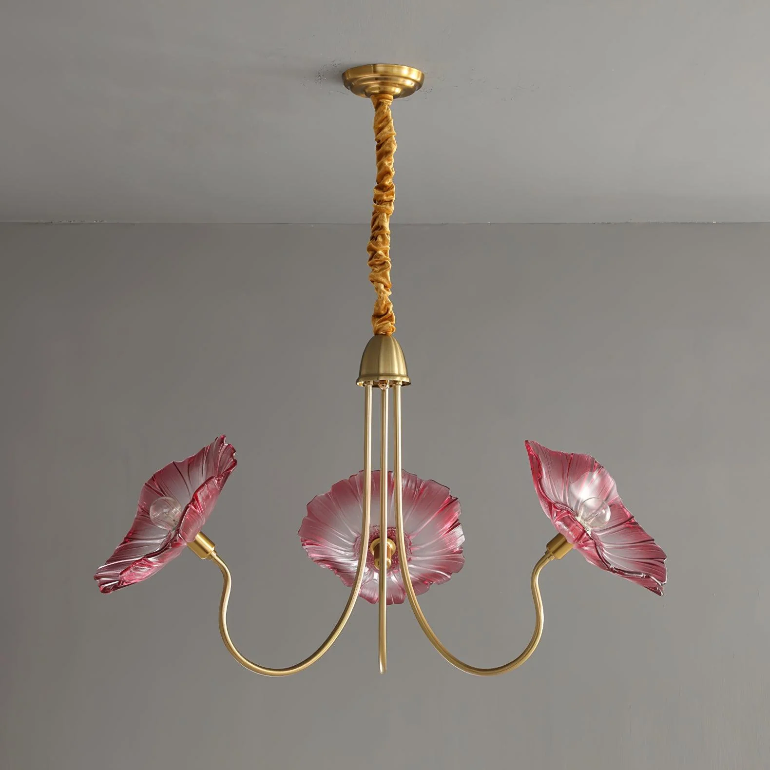 Lustra Chandelier Lotus Leaf Glass - Image 25