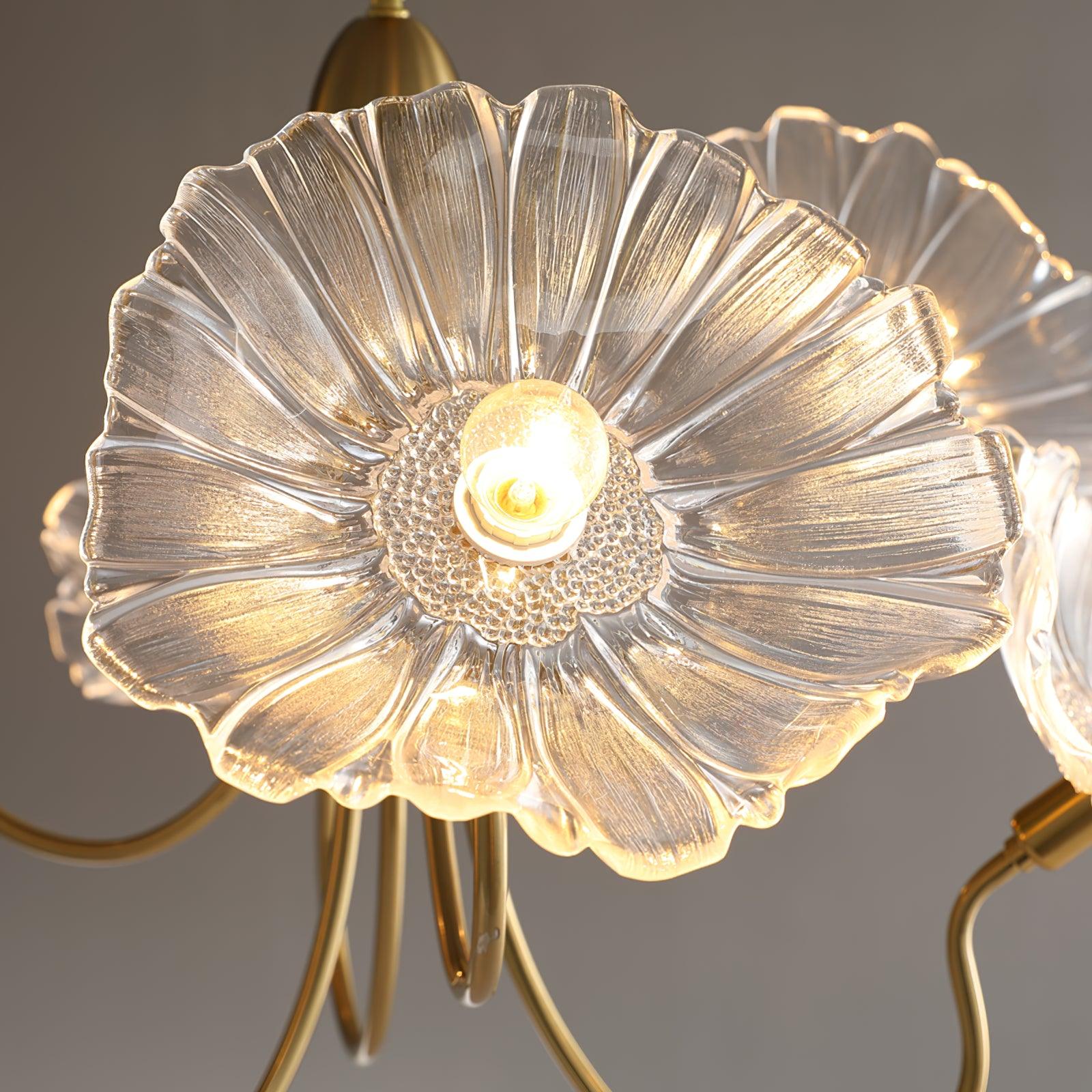 Lustra Chandelier Lotus Leaf Glass - Image 26